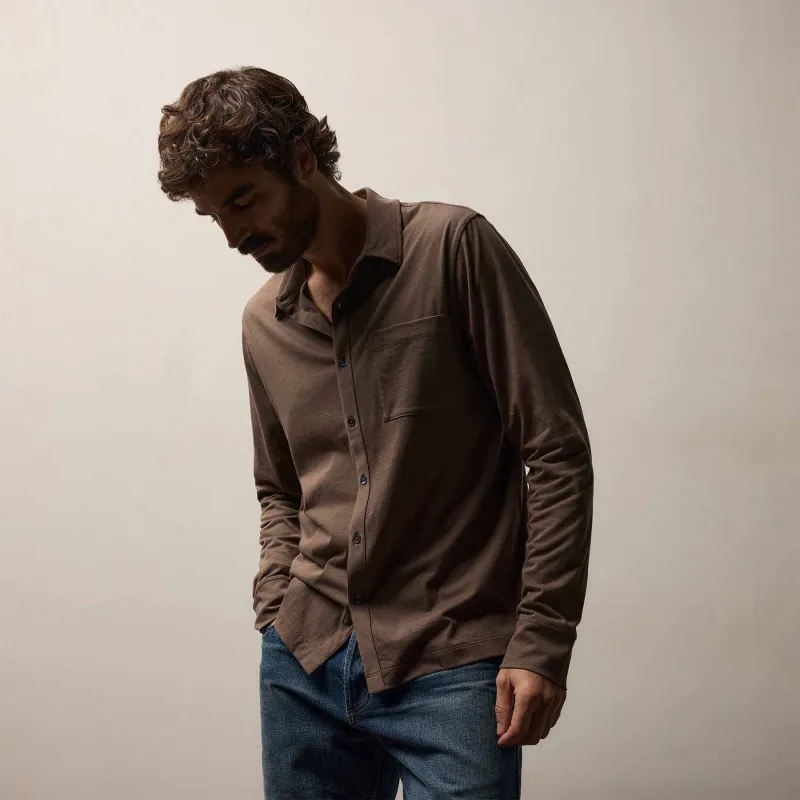 Clean Finish Jersey Shirt - Caribou sold by James Perse