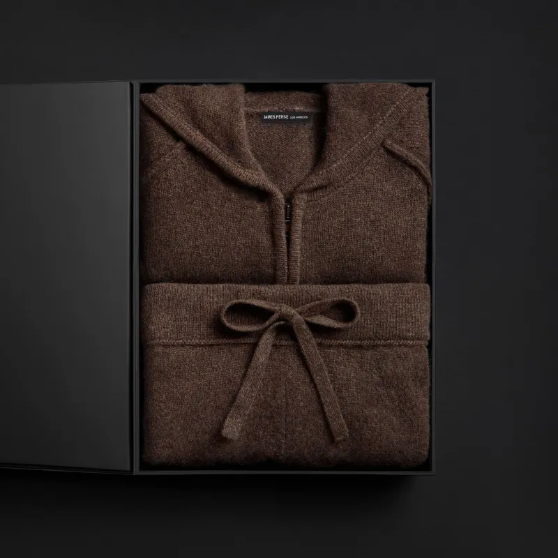 Women's Recycled Cashmere Track Jacket & Recycled Cashmere Wide Leg Pant Gift Set - Porcupine sold by James Perse