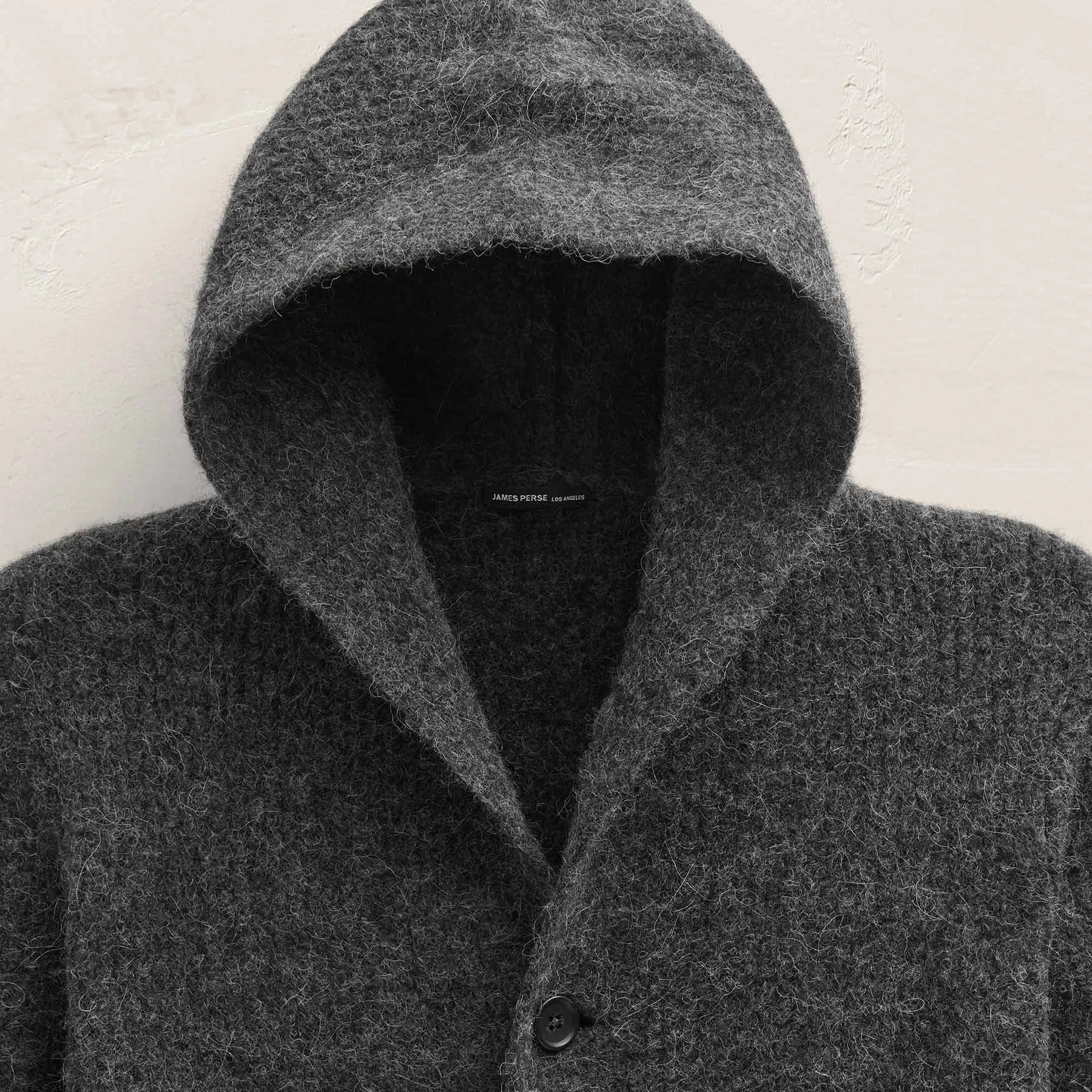 Chunky Waffle Knit Hooded Coat - Anthracite sold by James Perse product image thumbnail 5