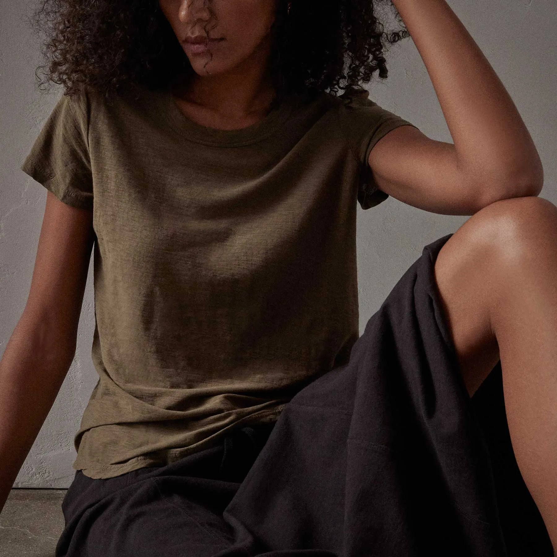 Sheer Slub Crew Neck Tee - Old Whiskey sold by James Perse product image thumbnail 3