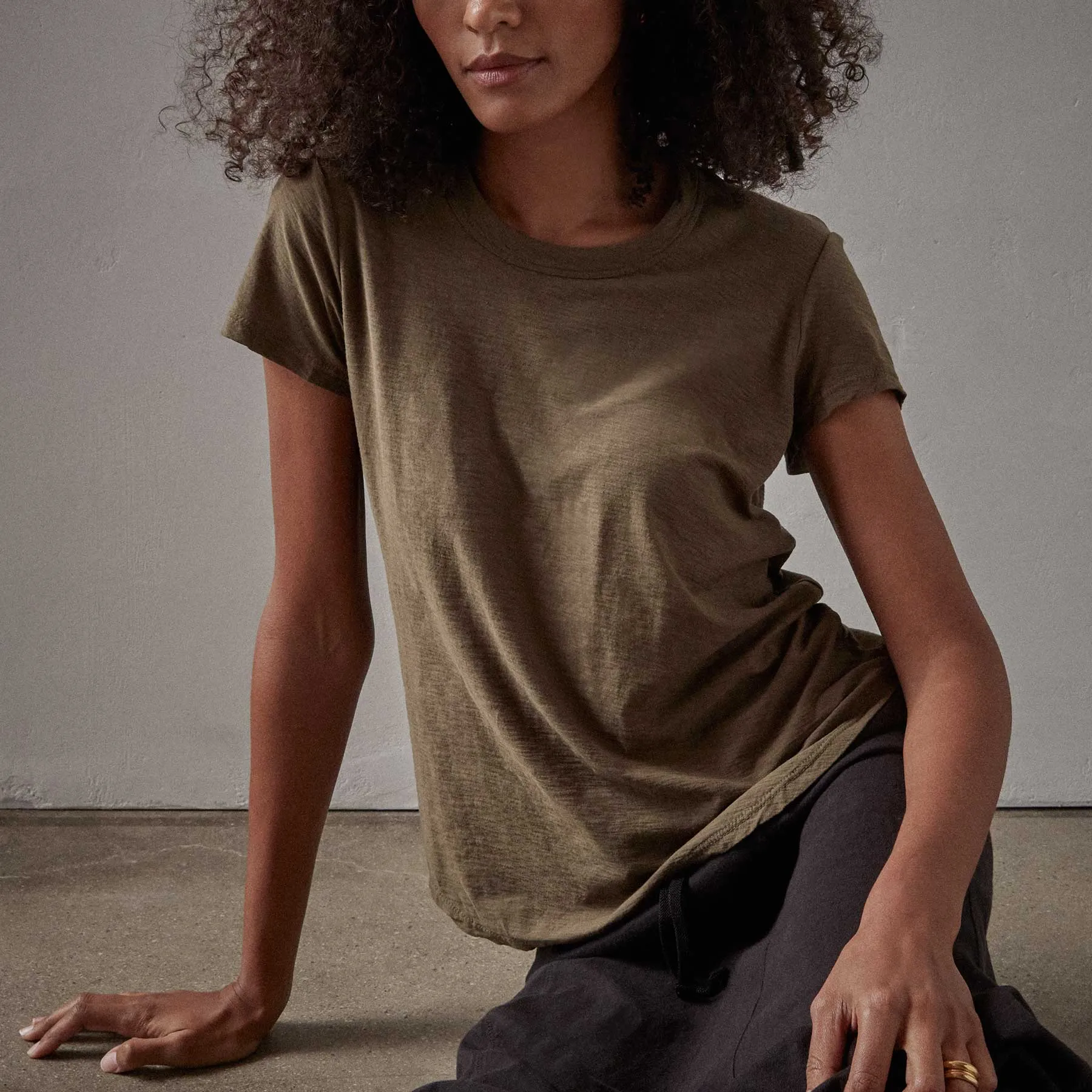 Sheer Slub Crew Neck Tee - Old Whiskey sold by James Perse product image thumbnail 2