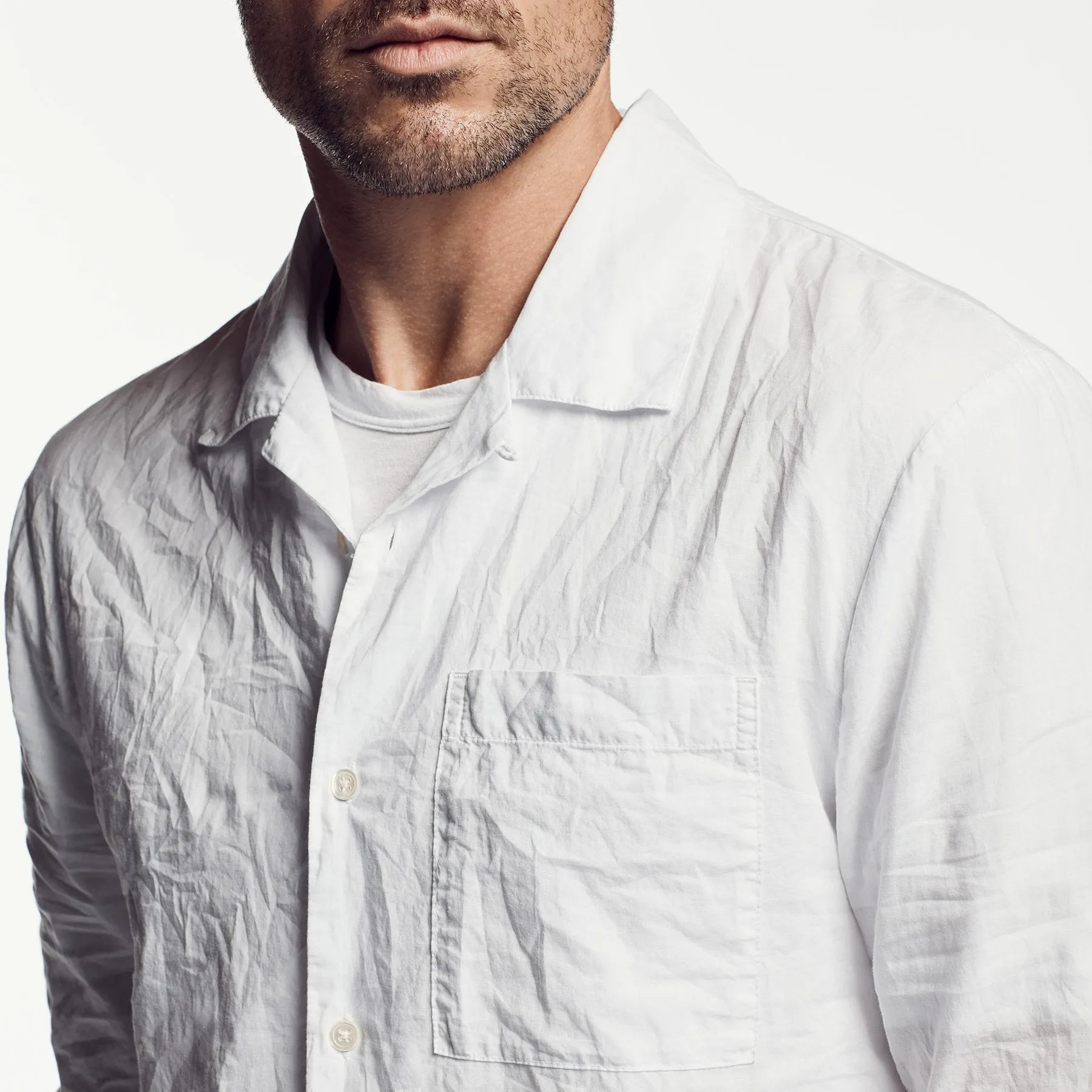 Cotton Lawn Utility Shirt - White sold by James Perse product image thumbnail 4