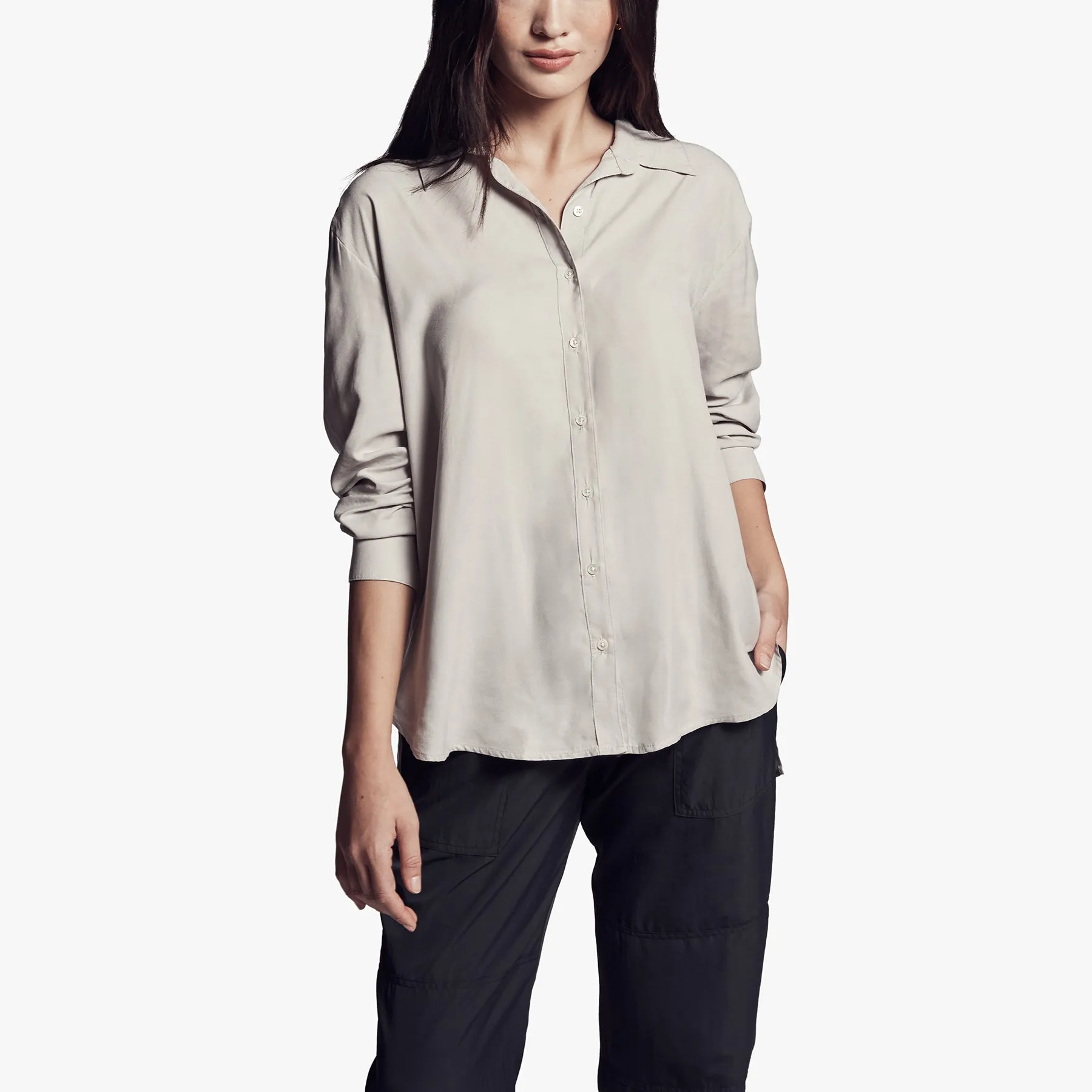 Micro Suede Shirt - Silver sold by James Perse product image thumbnail 2