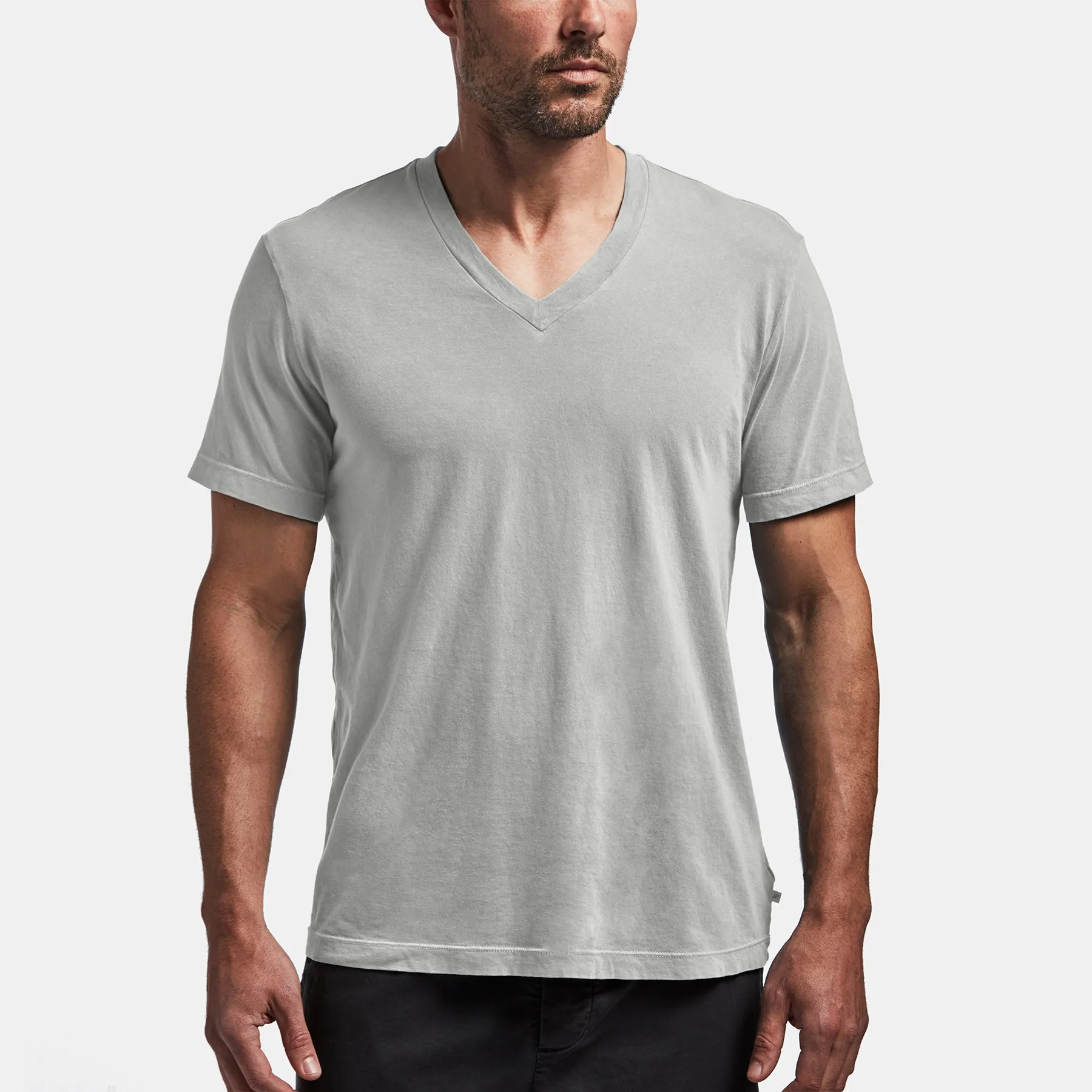 Short Sleeve V Neck - Steel Pigment sold by James Perse