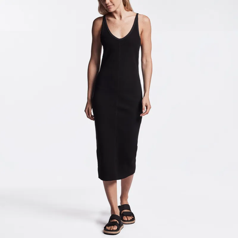 Chevron Rib Cami Dress - Black sold by James Perse