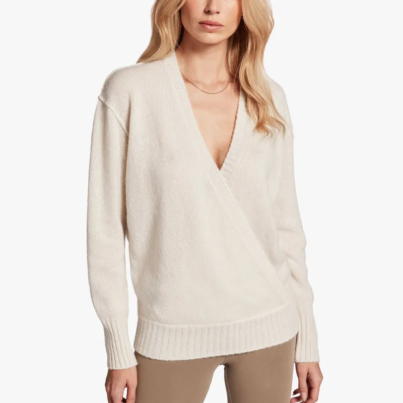 Crossover Cashmere Sweater - Ivory sold by James Perse