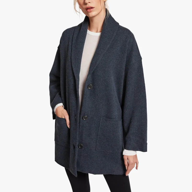 Oversized Shawl Cardigan - Denim Melange sold by James Perse