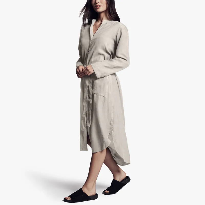 Tie Waist Shirt Dress - Silver sold by James Perse