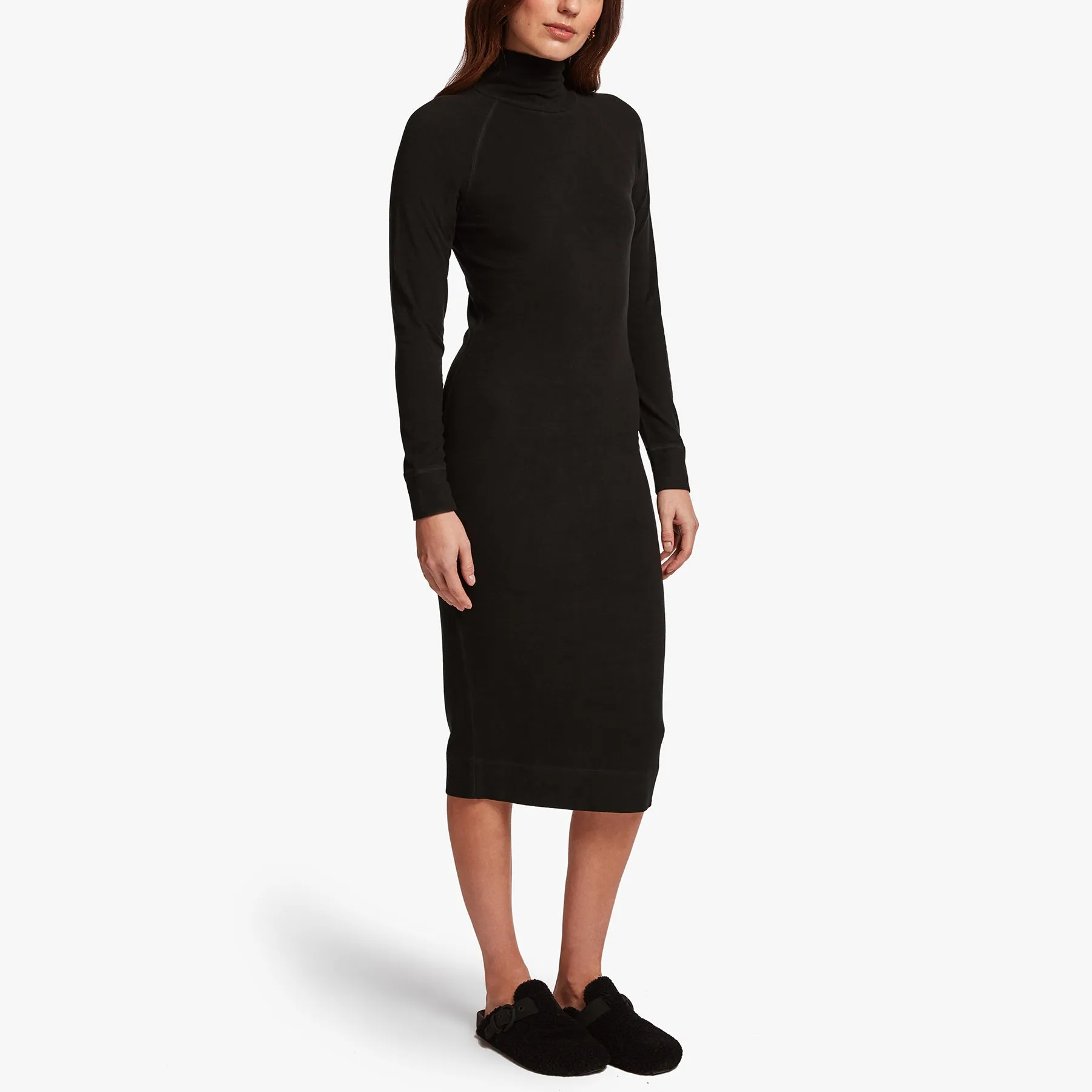 Micro Sueded Turtleneck Dress - Black sold by James Perse product image thumbnail 2