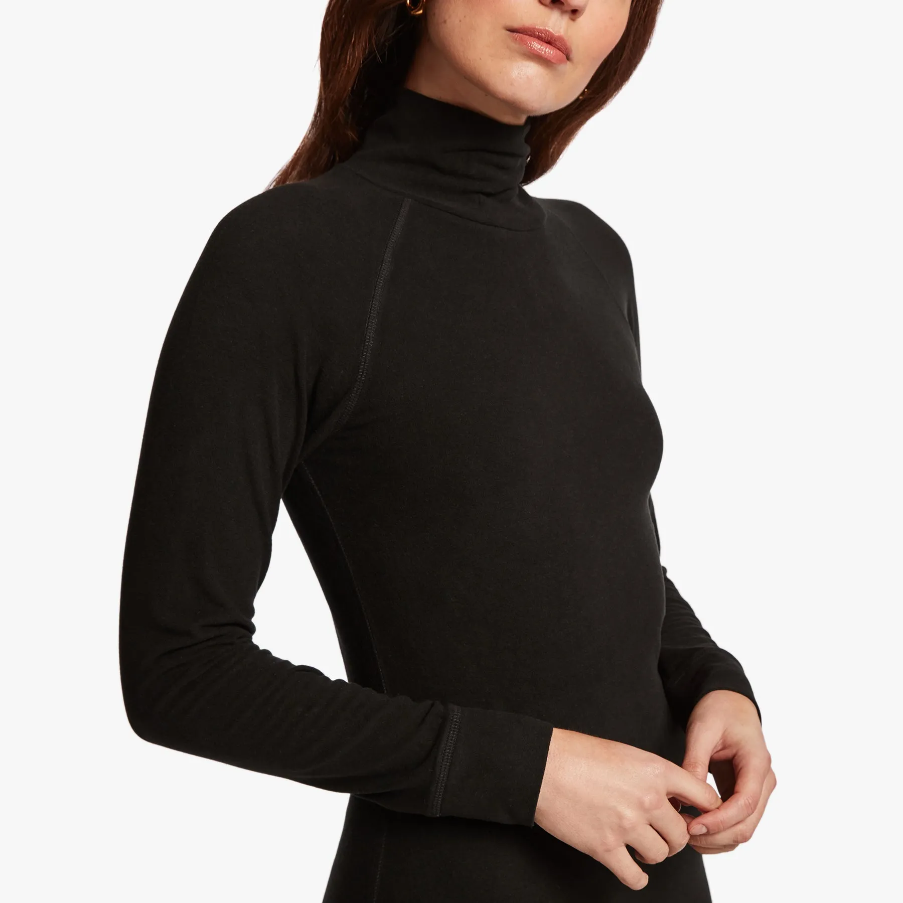 Micro Sueded Turtleneck Dress - Black sold by James Perse product image thumbnail 4