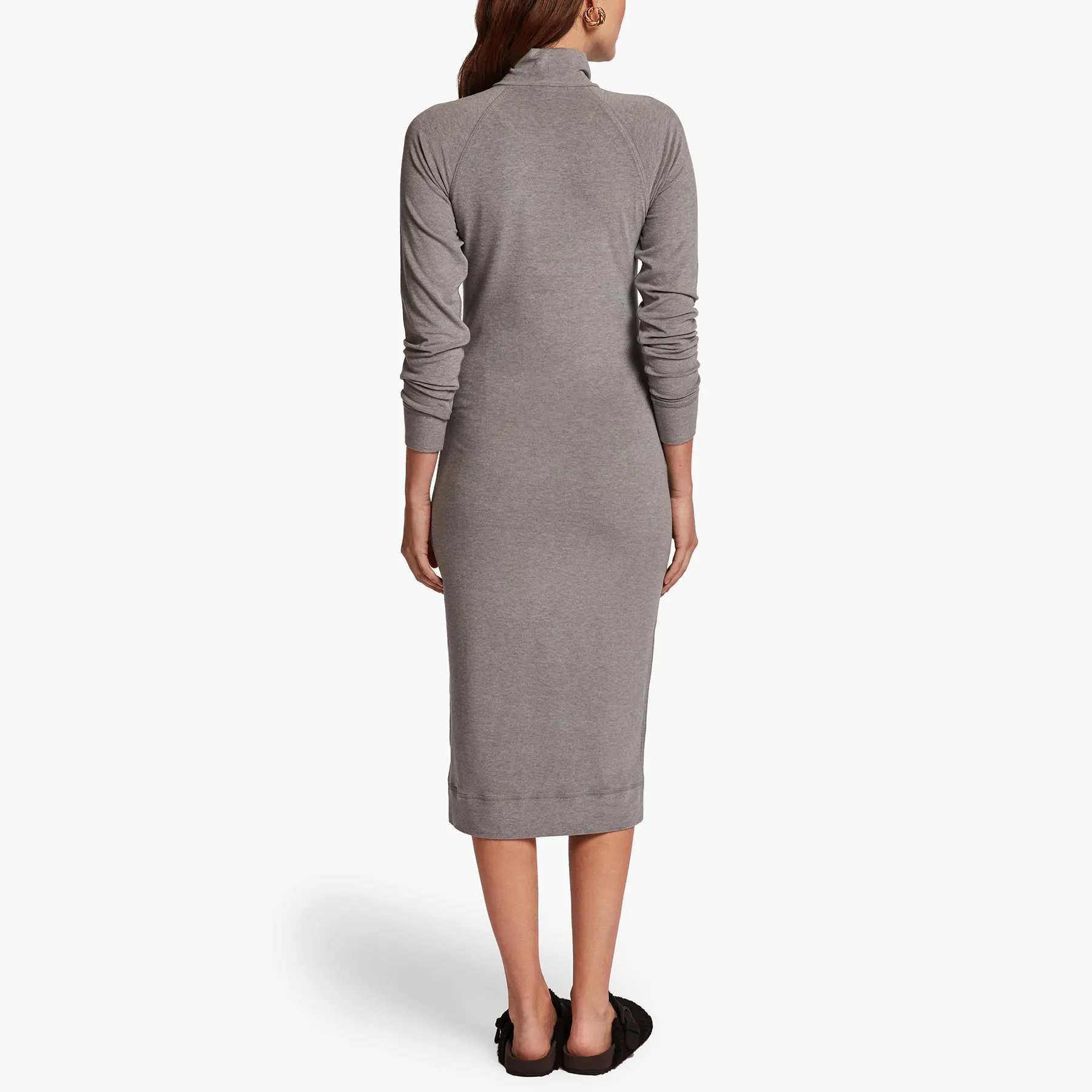 Micro Sueded Turtleneck Dress - Heather Grey sold by James Perse product image thumbnail 4