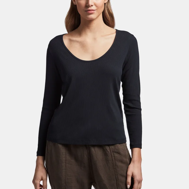 Ribbed Scoop Neck Tee - Deep sold by James Perse