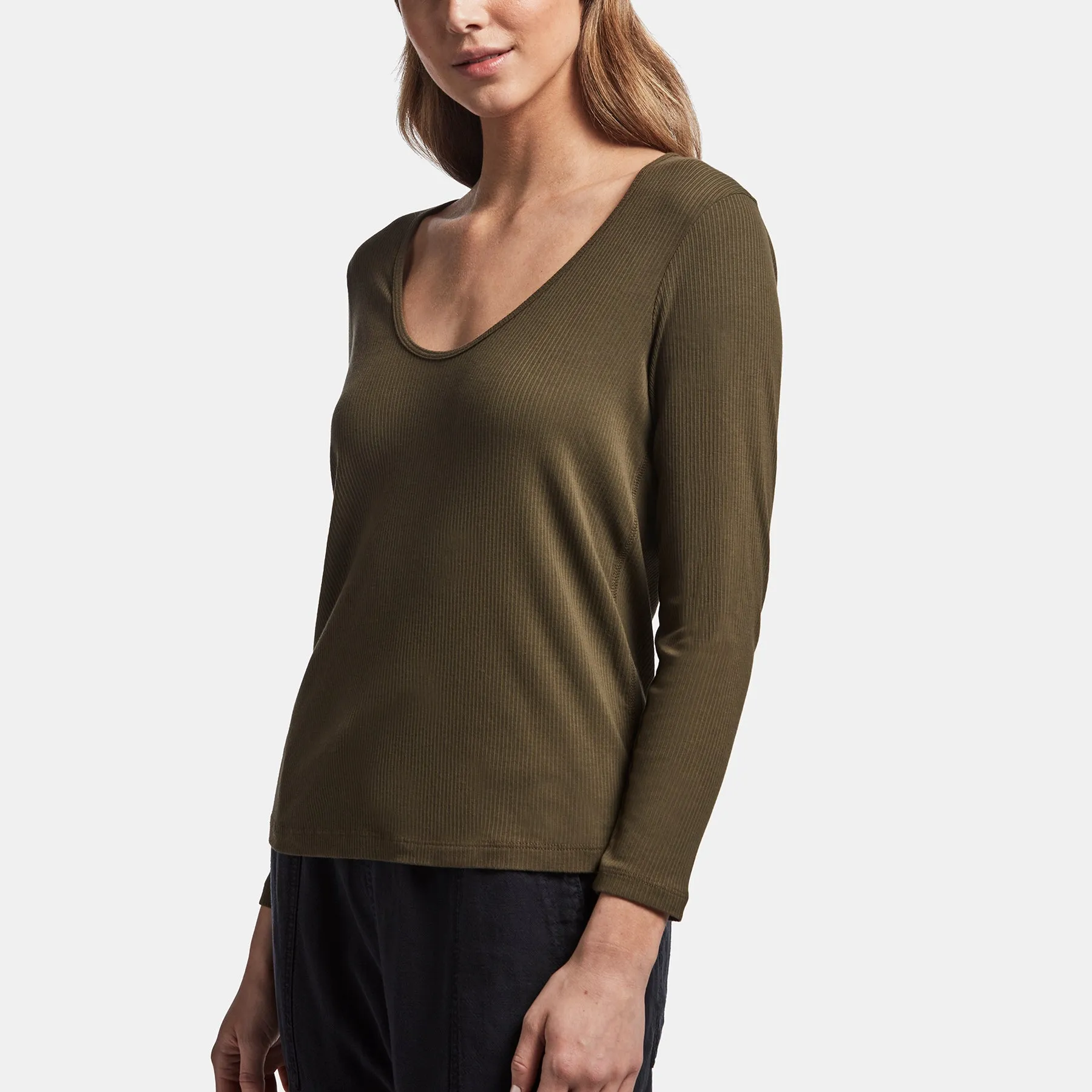 Ribbed Scoop Neck Tee - Sergeant sold by James Perse product image thumbnail 3