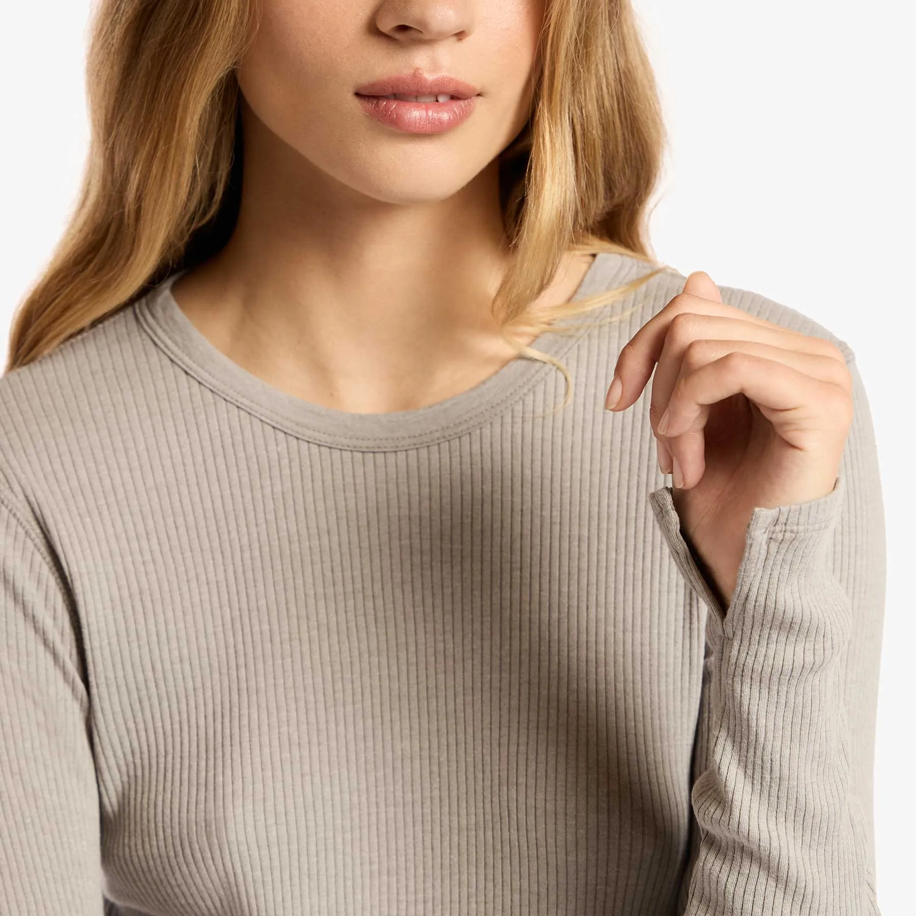 Technical Rib Knit Tee - Platinum sold by James Perse product image thumbnail 3