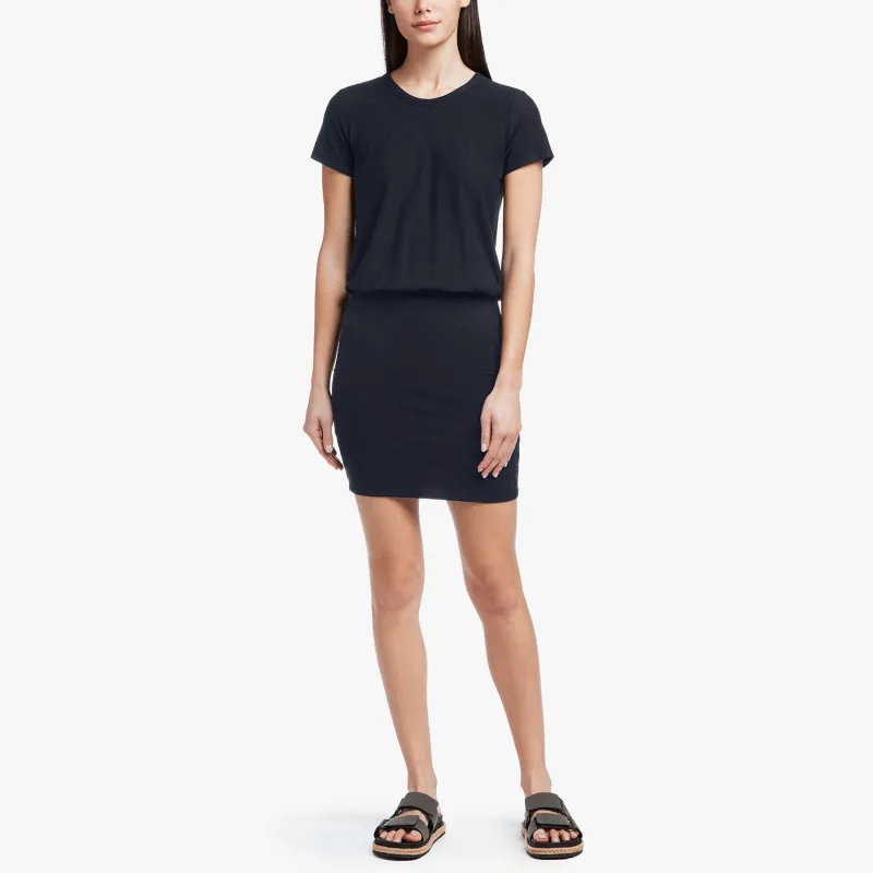 Stretch Jersey Blouson T Shirt Dress - French Navy sold by James Perse