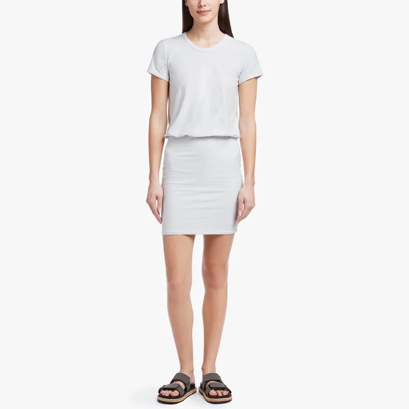 Stretch Jersey Blouson T Shirt Dress - Talc sold by James Perse