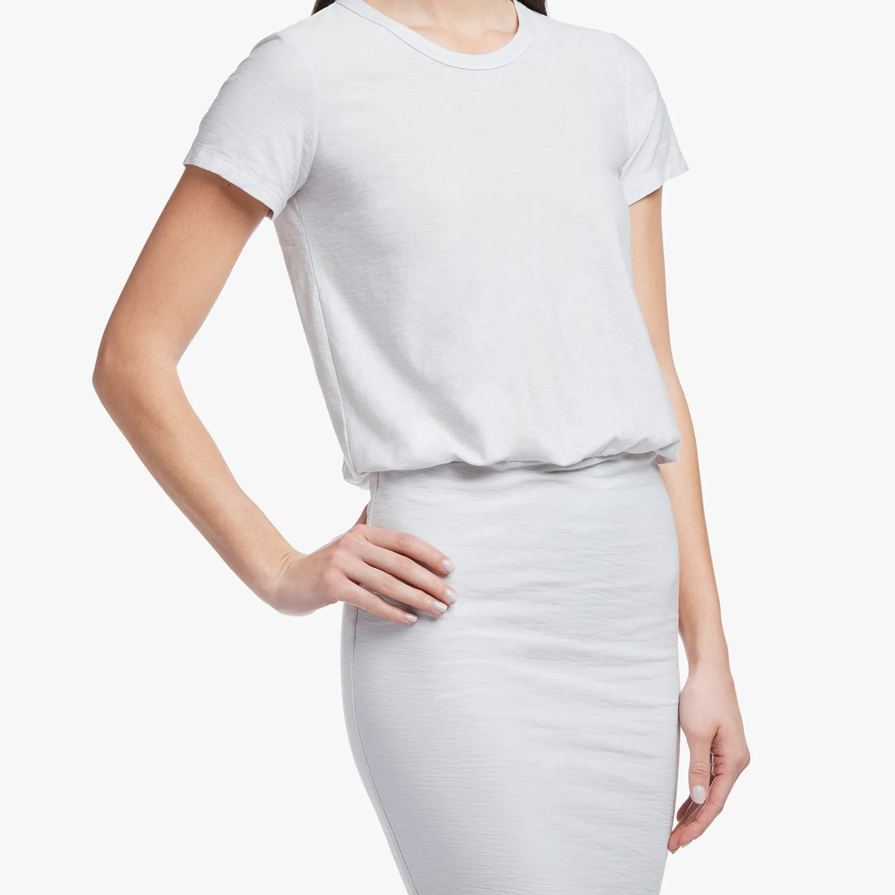 Stretch Jersey Blouson T Shirt Dress - Talc sold by James Perse product image thumbnail 4