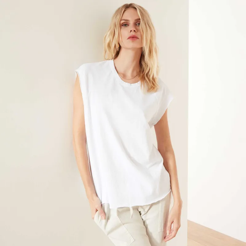 High Twist Jersey Shell Tank - White sold by James Perse