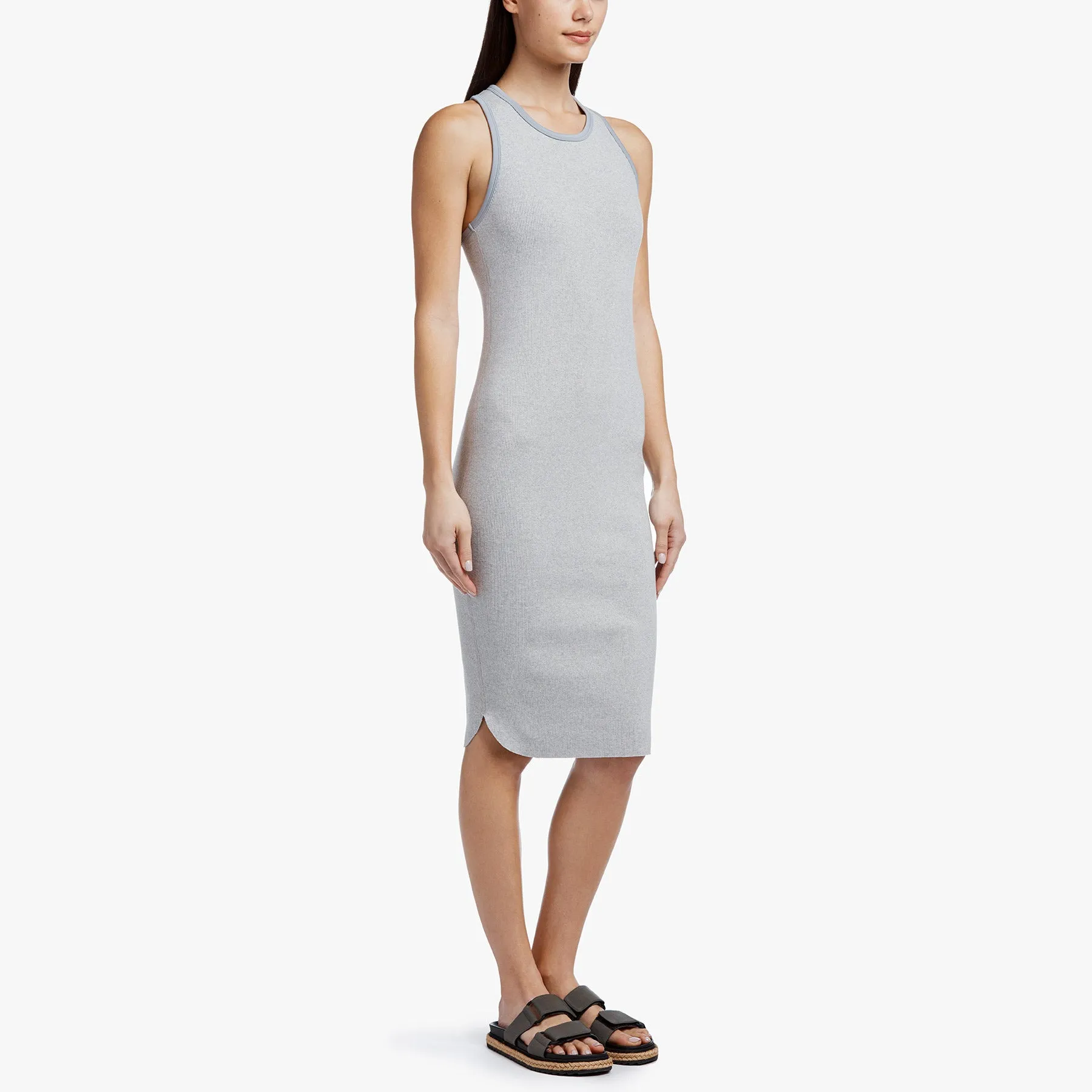 Sporty Trim Rib Tank Dress - Heather Grey/Grey sold by James Perse product image thumbnail 2