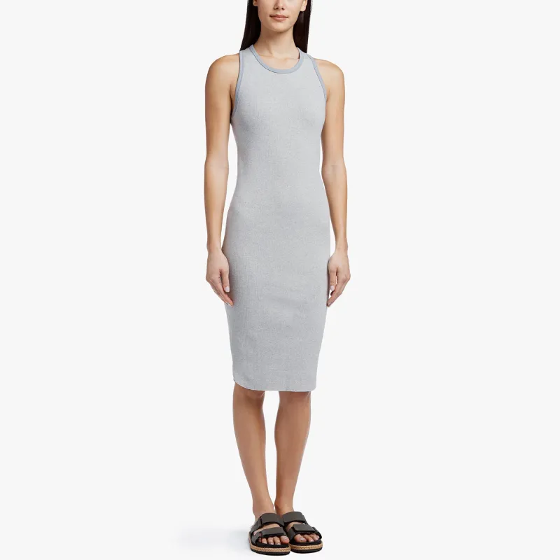 Sporty Trim Rib Tank Dress - Heather Grey/Grey sold by James Perse
