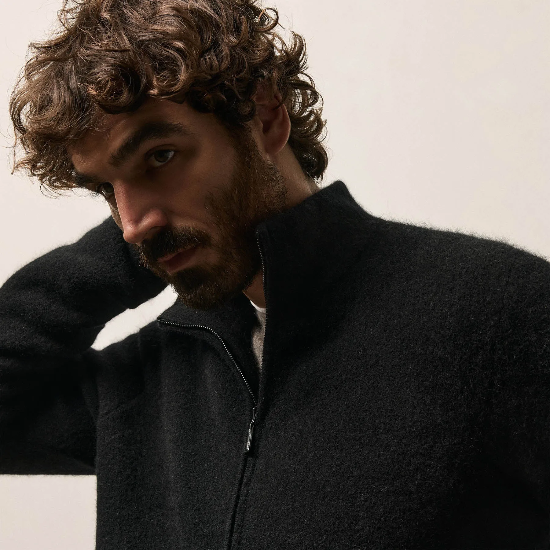 Wool Alpaca Stretch Zip Front - Black sold by James Perse product image thumbnail 3