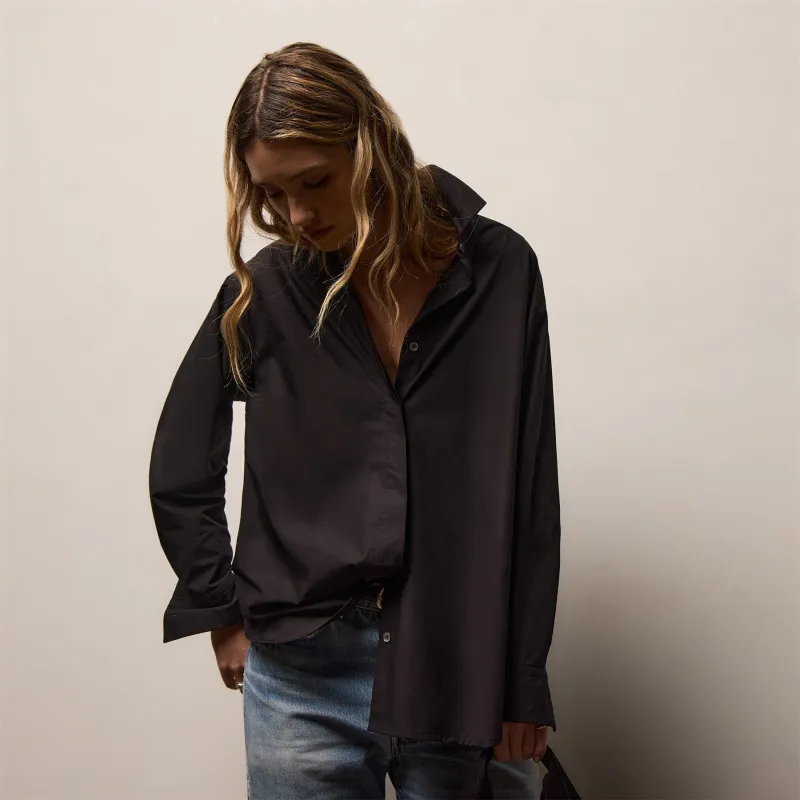 Supima Poplin Shirt - Black sold by James Perse