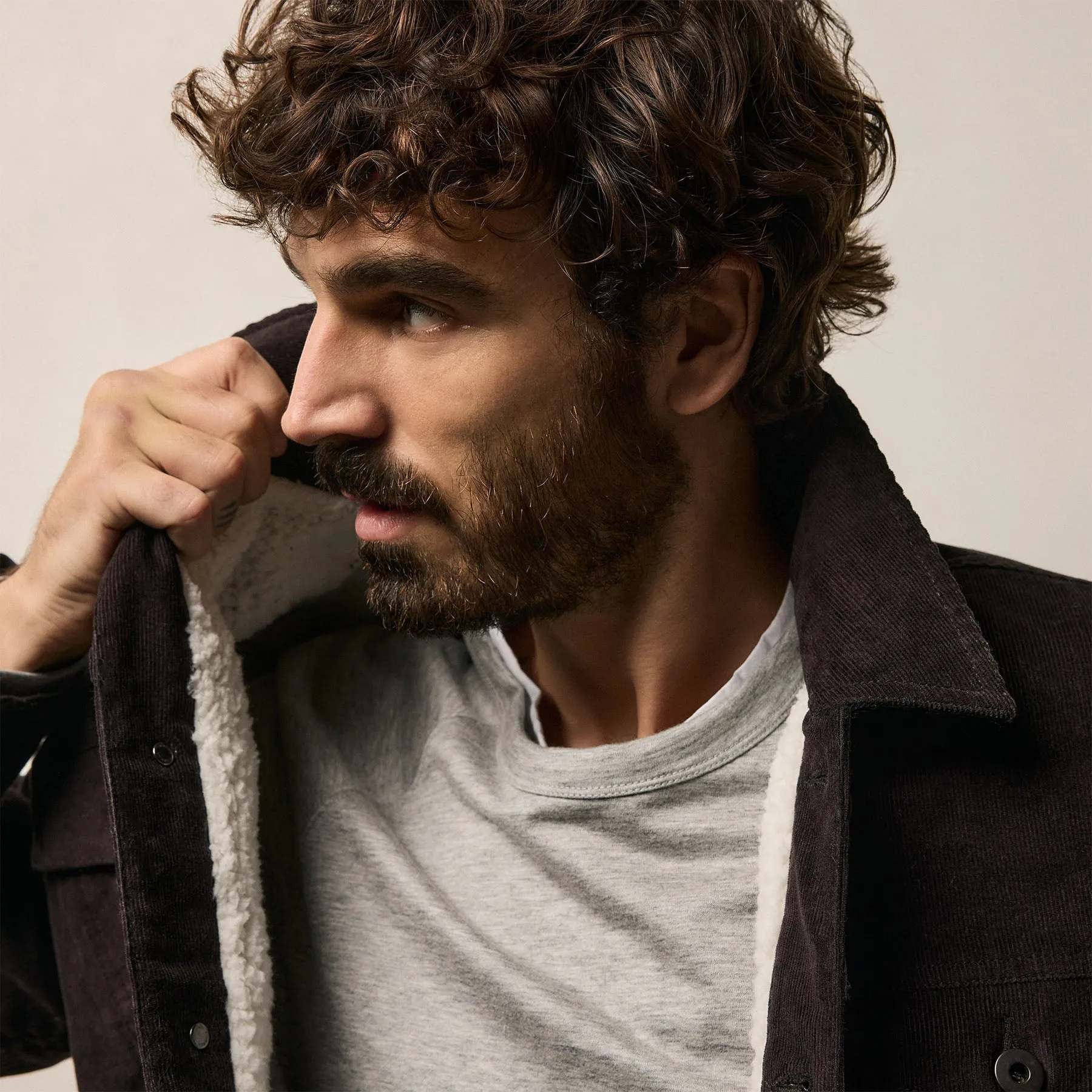 Corduroy Sherpa Trucker Jacket - Kona sold by James Perse product image thumbnail 3