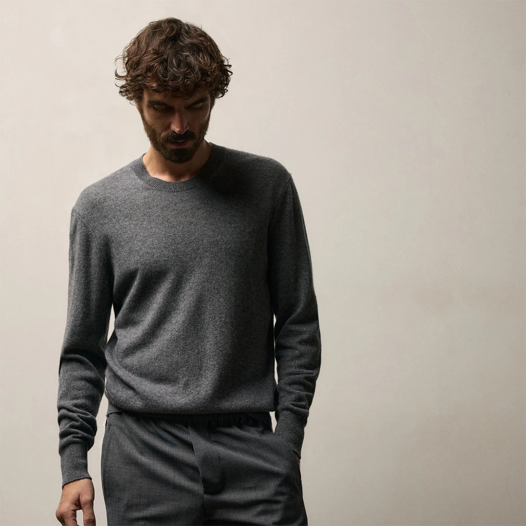 Italian Spun Cashmere Sweater - Mid Grey sold by James Perse product image thumbnail 3