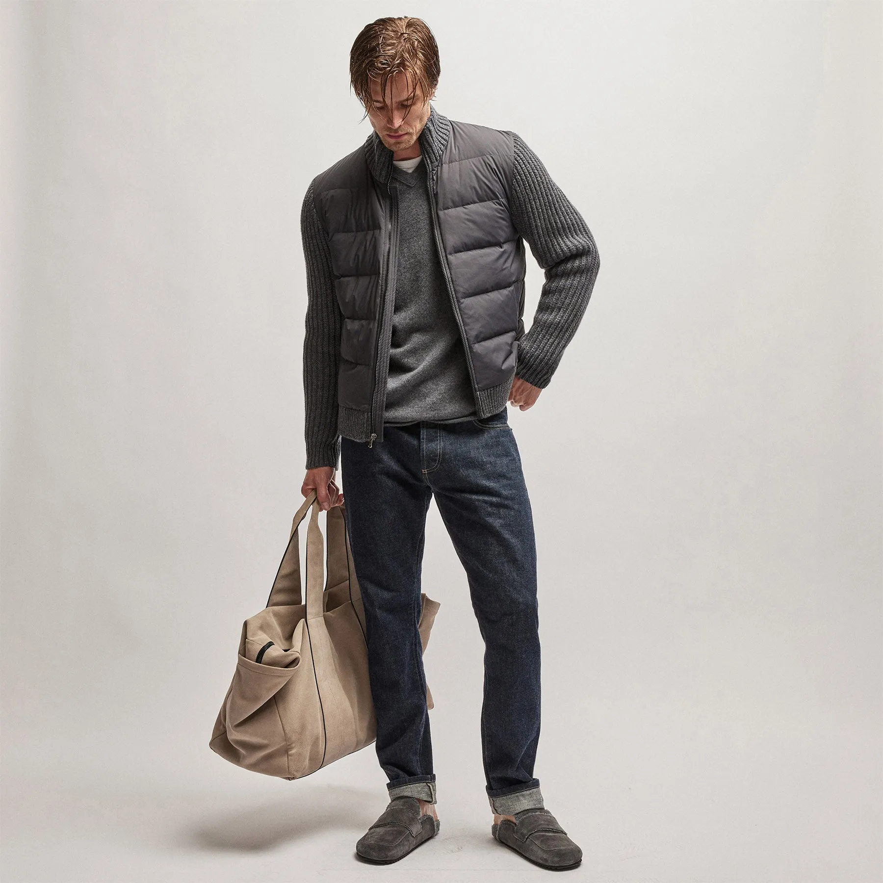 Mixed Media Zip Front Jacket - Carbon sold by James Perse product image thumbnail 2