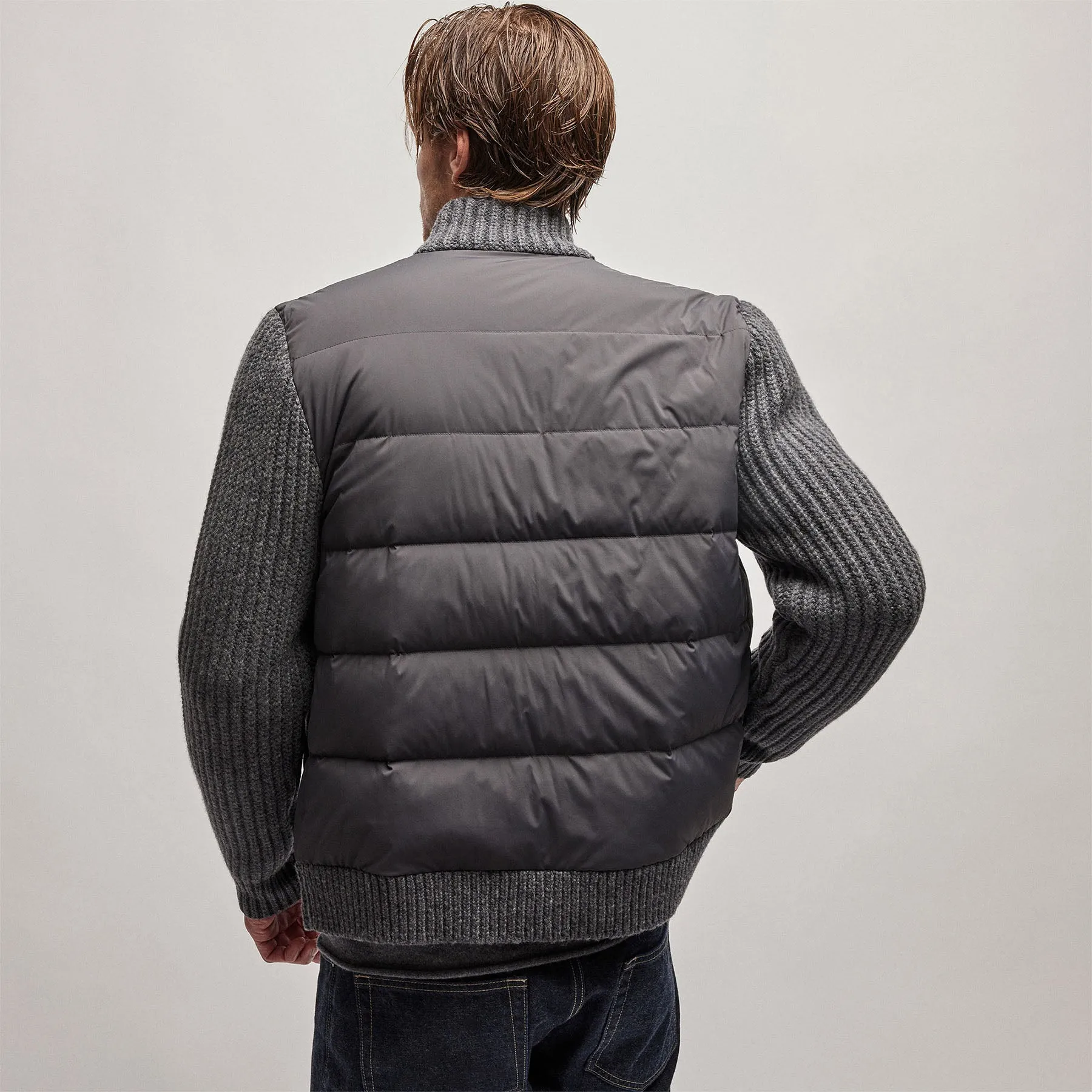 Mixed Media Zip Front Jacket - Carbon sold by James Perse product image thumbnail 4