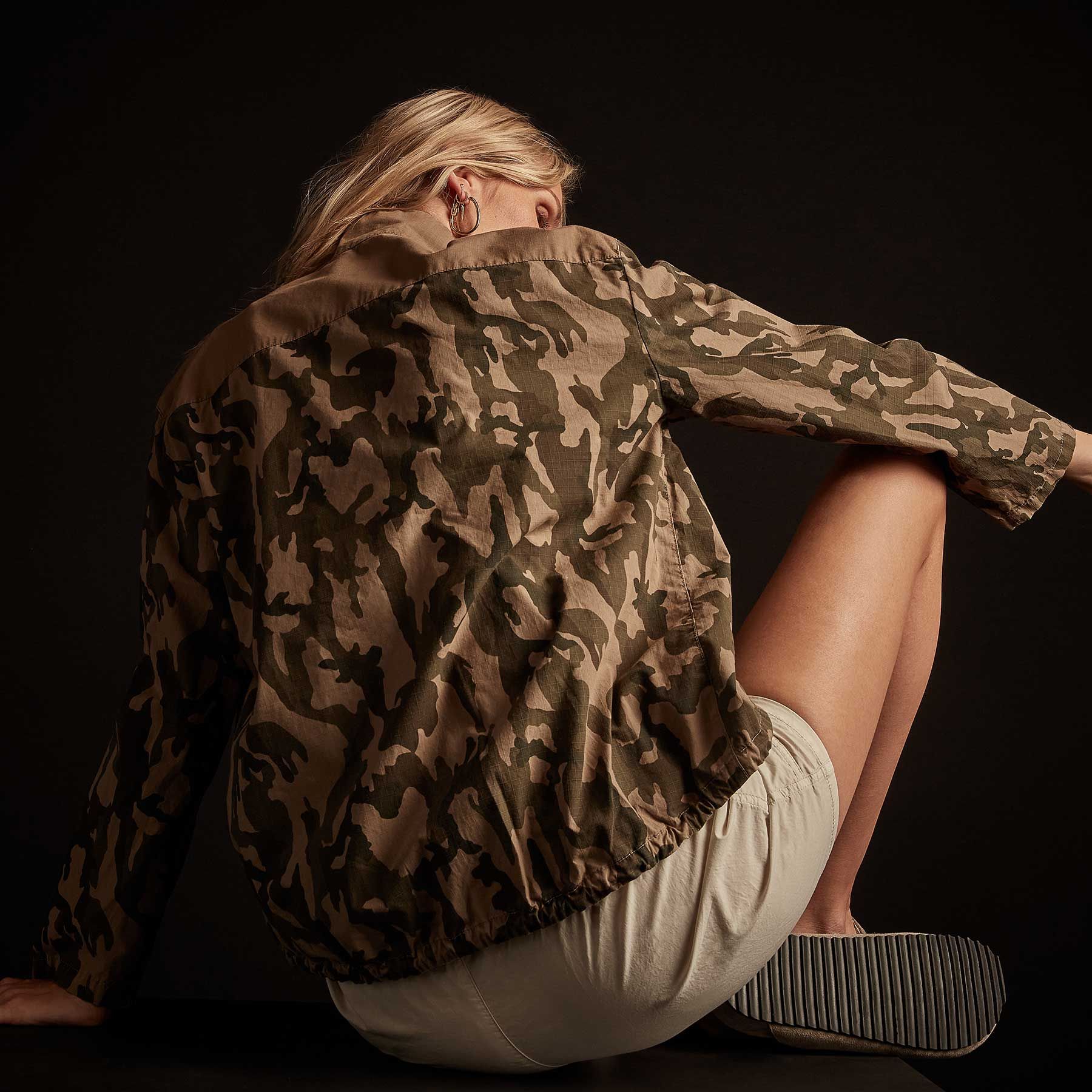 Mixed Media Camo Utility Jacket - Sandstorm Pigment sold by James Perse product image thumbnail 4