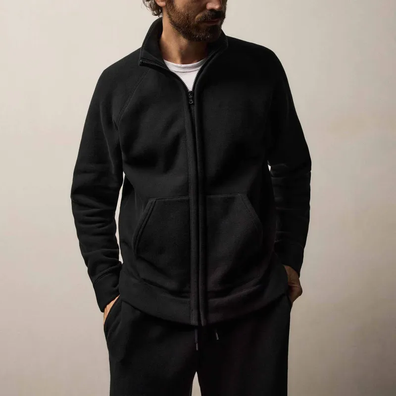 Cozy Full Zip Sweatshirt - Black sold by James Perse