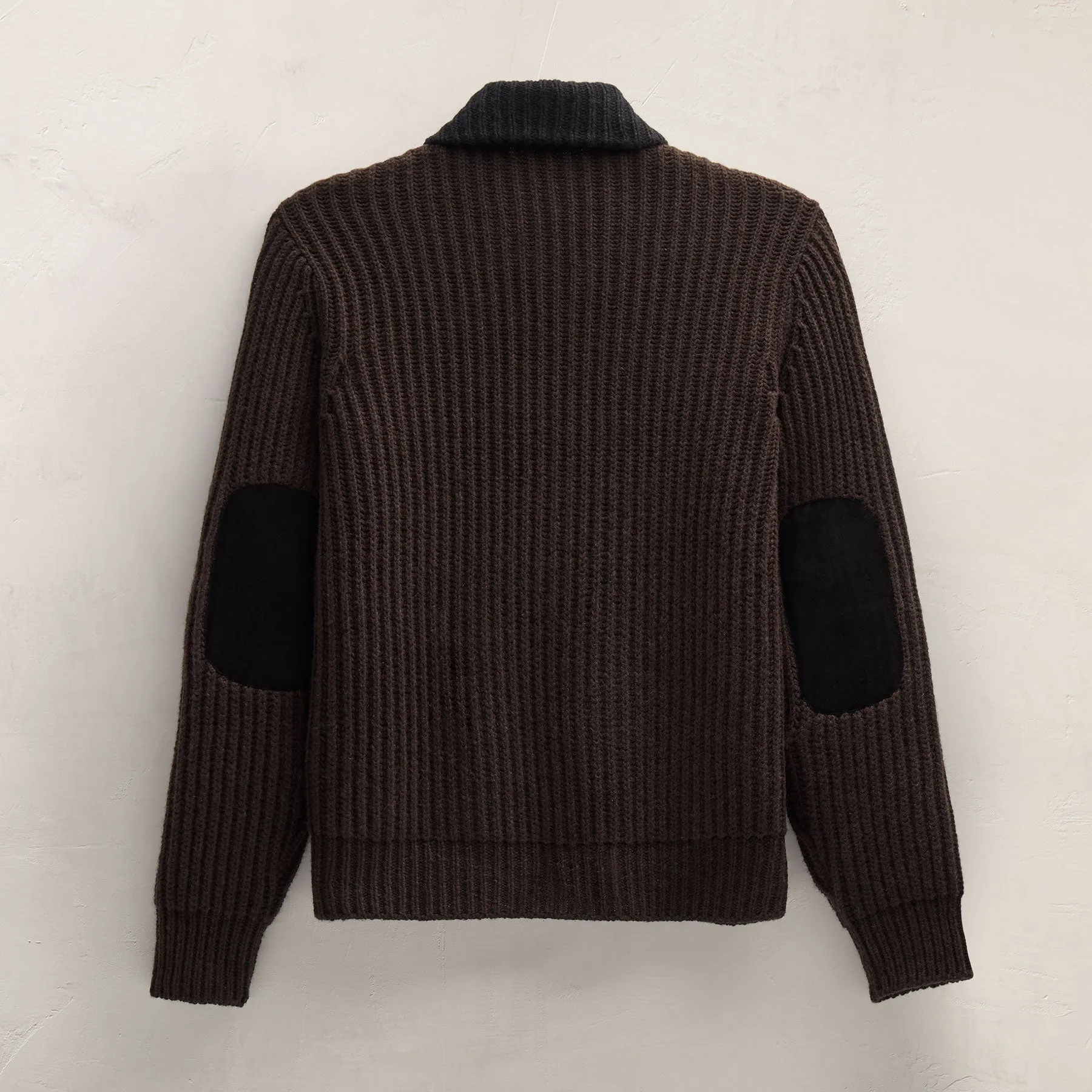Heavy Rib Cashmere Zip Front Sweater - Kona/Black sold by James Perse product image thumbnail 4