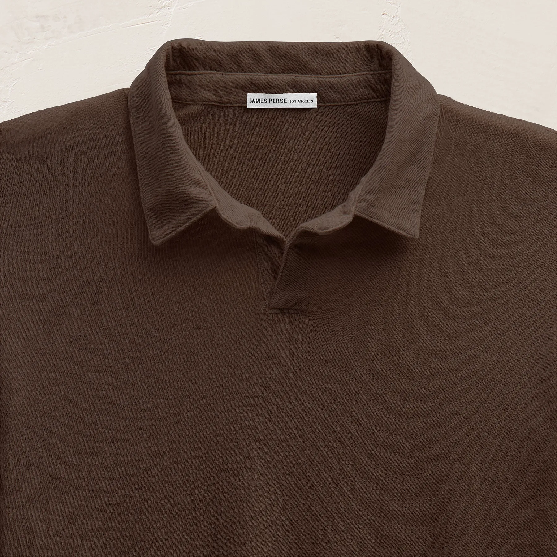 Slub Jersey Long Sleeve Open Polo - Porcupine sold by James Perse product image thumbnail 2