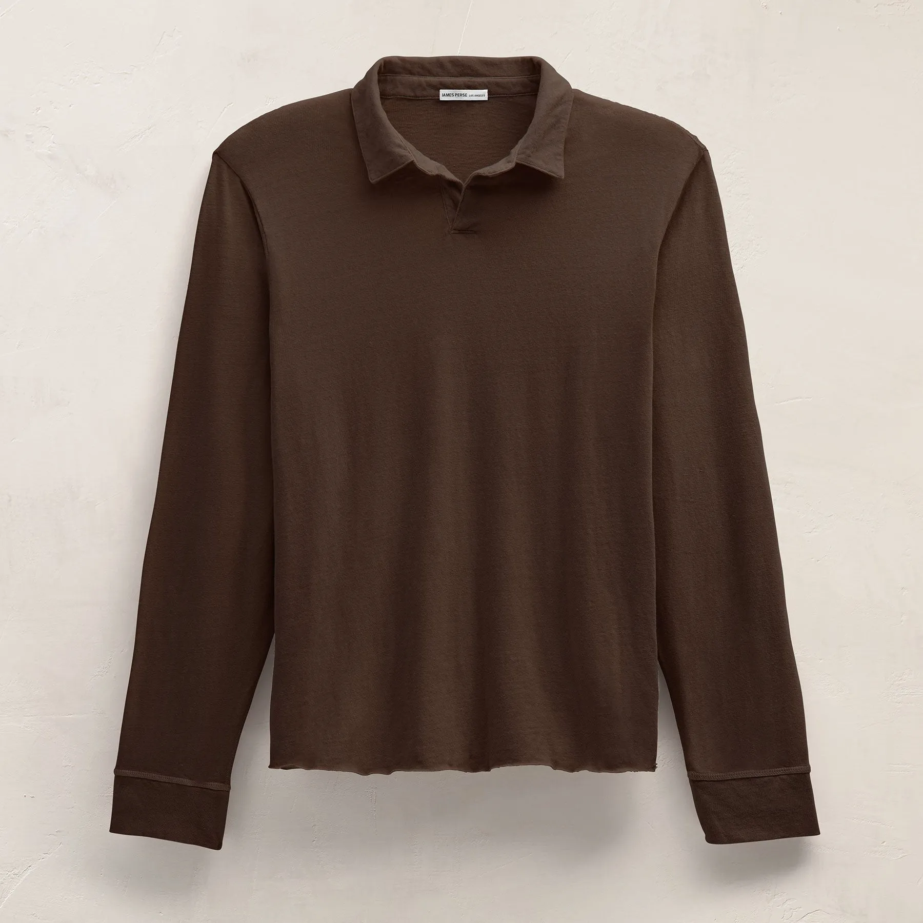 Slub Jersey Long Sleeve Open Polo - Porcupine sold by James Perse