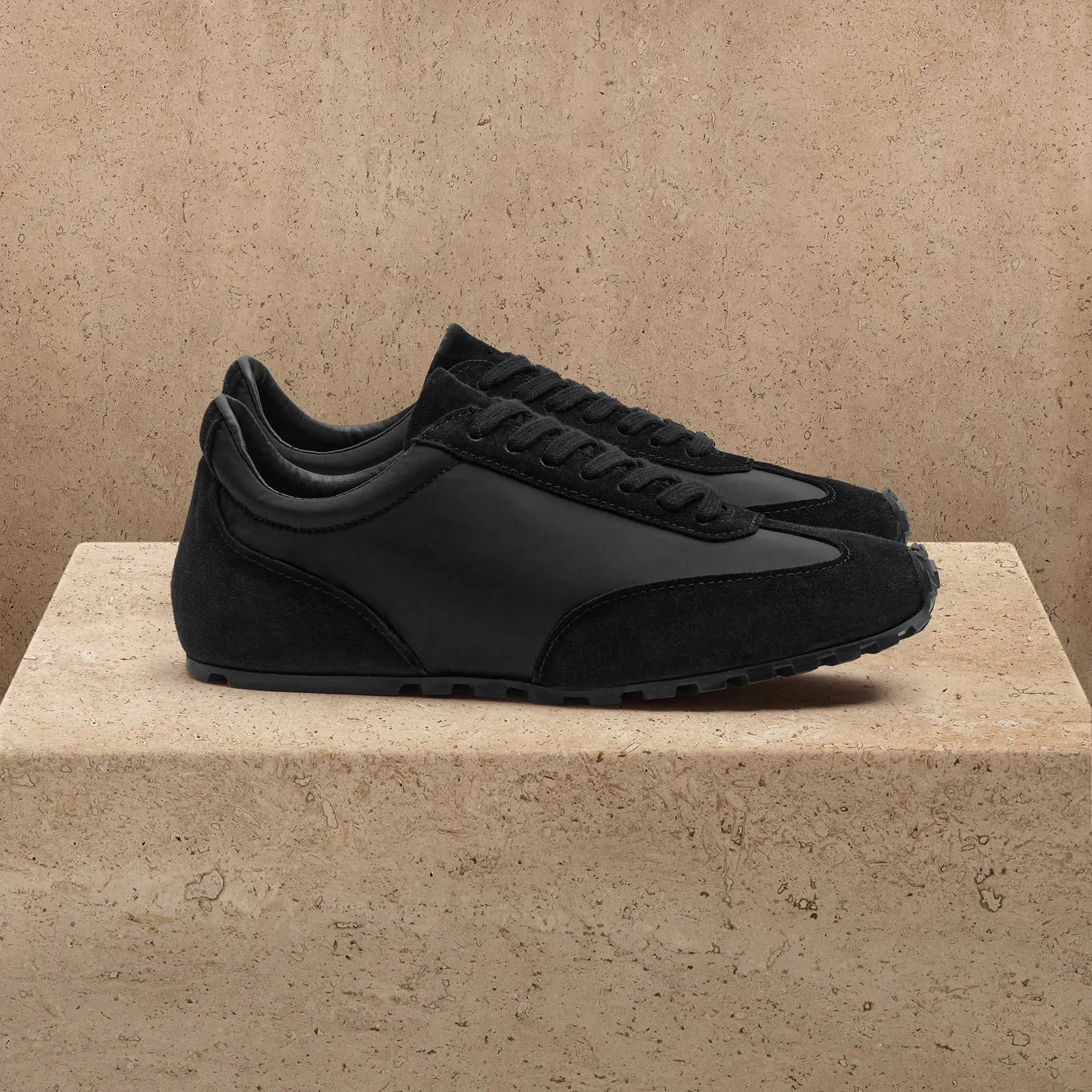 Women's Suede Mixed Media Sneaker - Black/Black sold by James Perse product image thumbnail 2