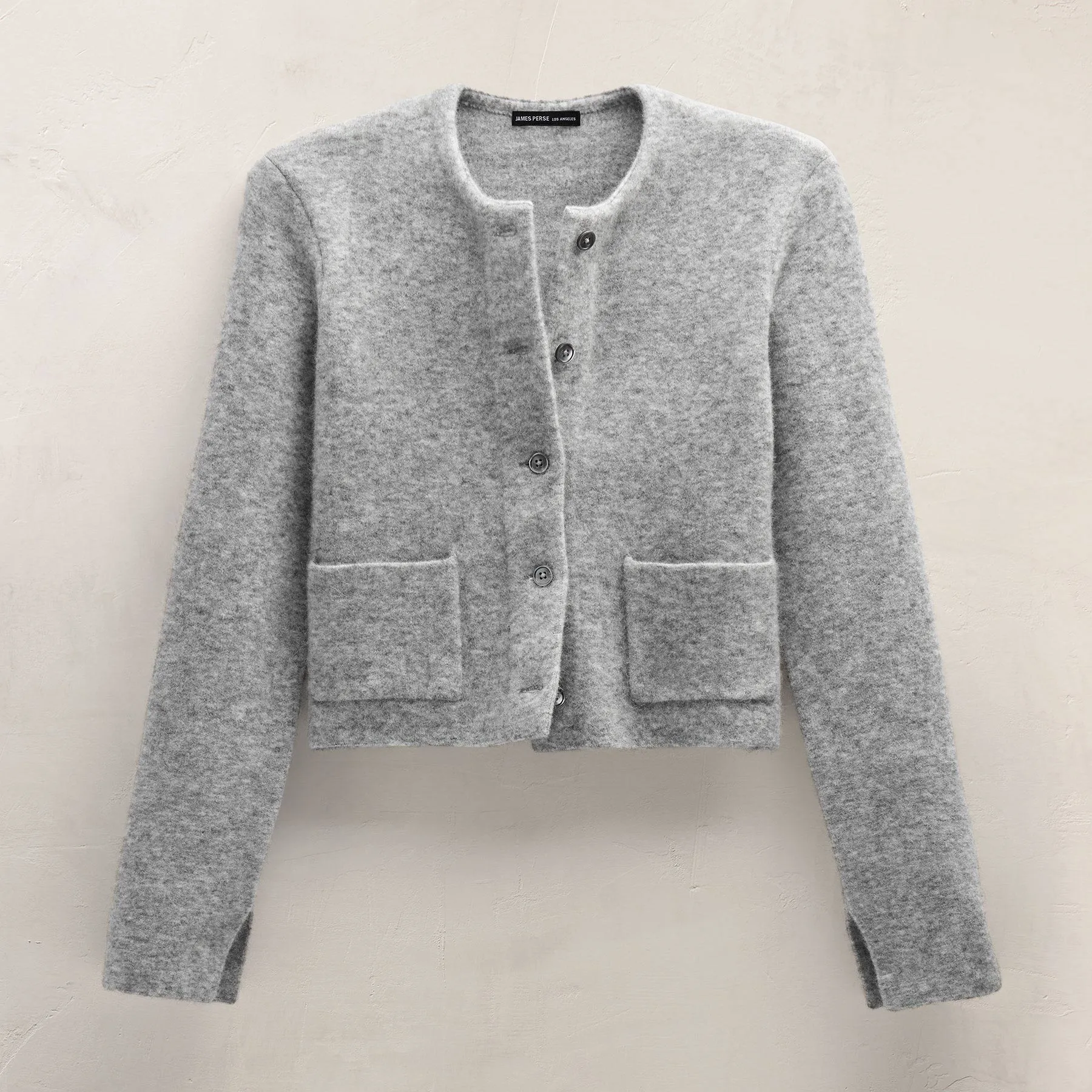 Wool Alpaca Cardigan Jacket - Mid Grey sold by James Perse product image thumbnail 2