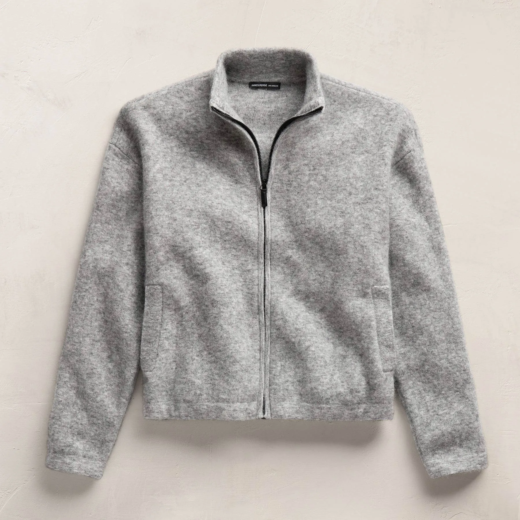 Wool Alpaca Zip Jacket - Mid Grey sold by James Perse product image thumbnail 2