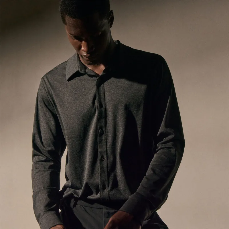 Performance Supima Pique Shirt - Black sold by James Perse