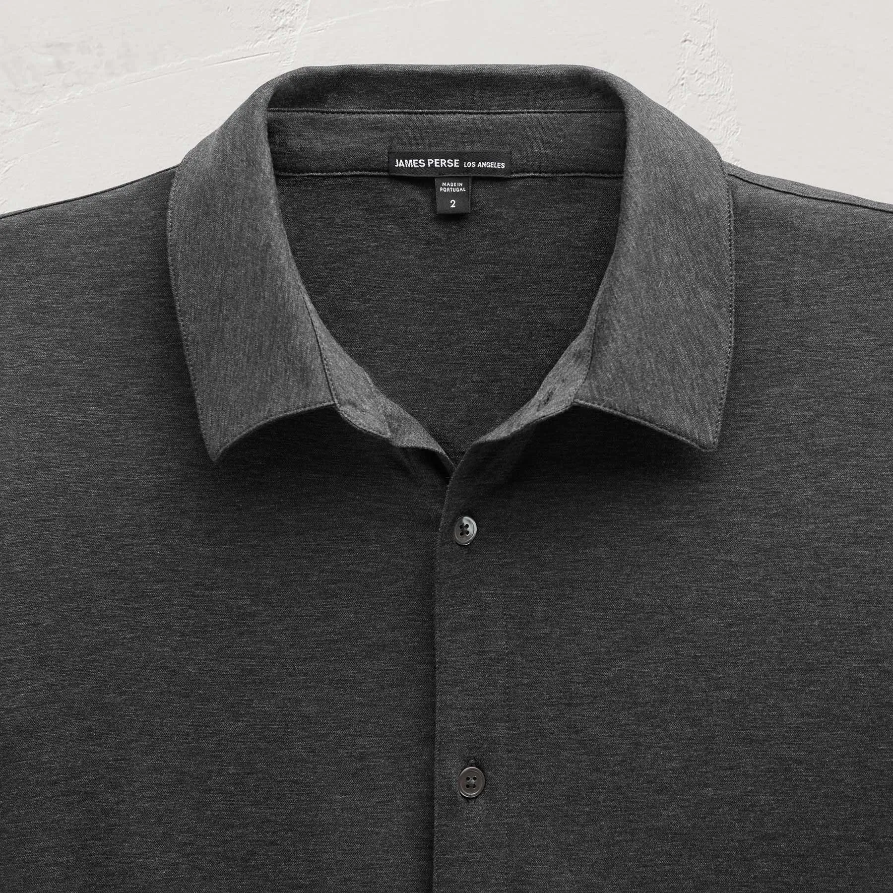 Performance Supima Pique Shirt - Black sold by James Perse product image thumbnail 3