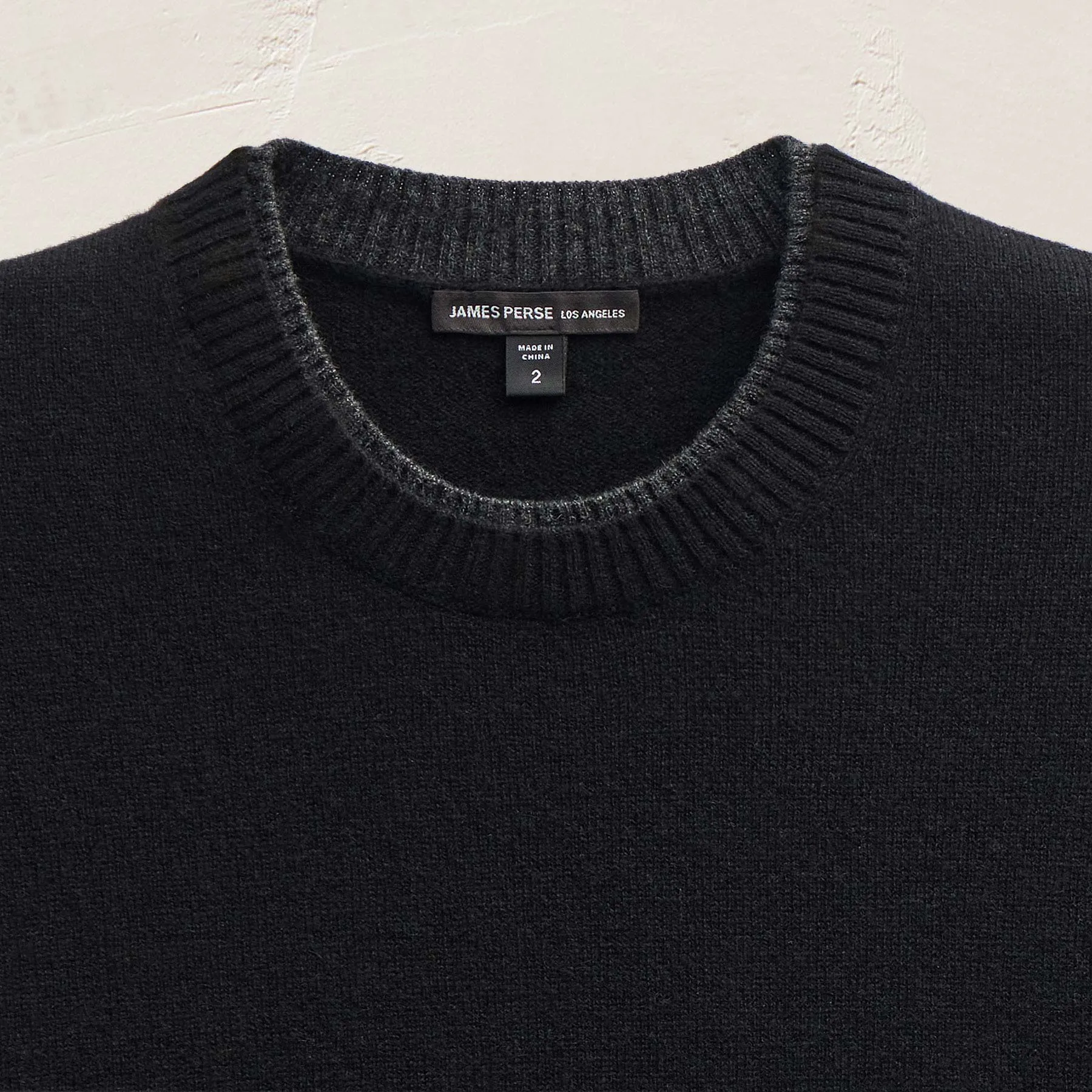 Contrast Trim Cashmere Crew - Black/Anthracite sold by James Perse product image thumbnail 3