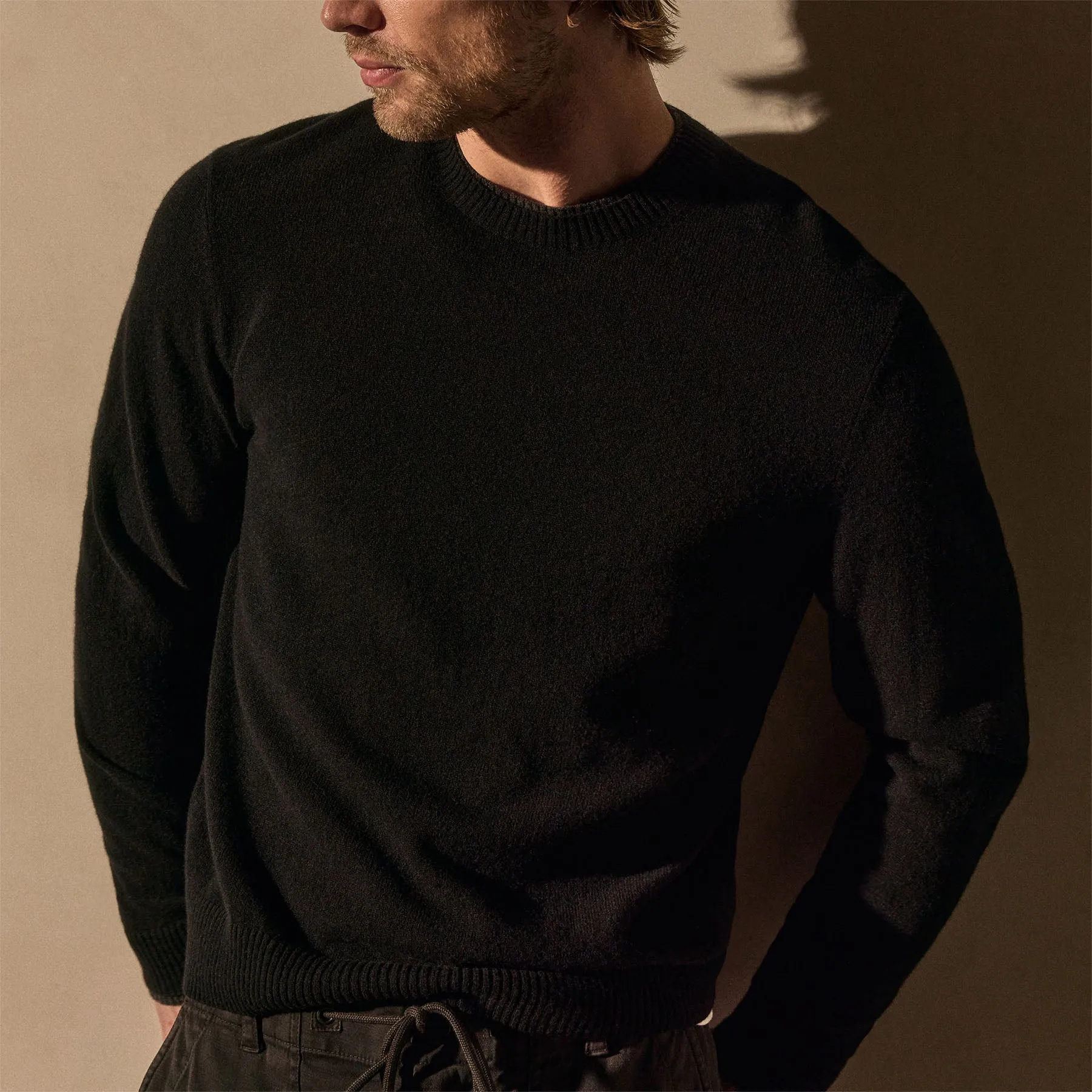 Contrast Trim Cashmere Crew - Black/Anthracite sold by James Perse product image thumbnail 2