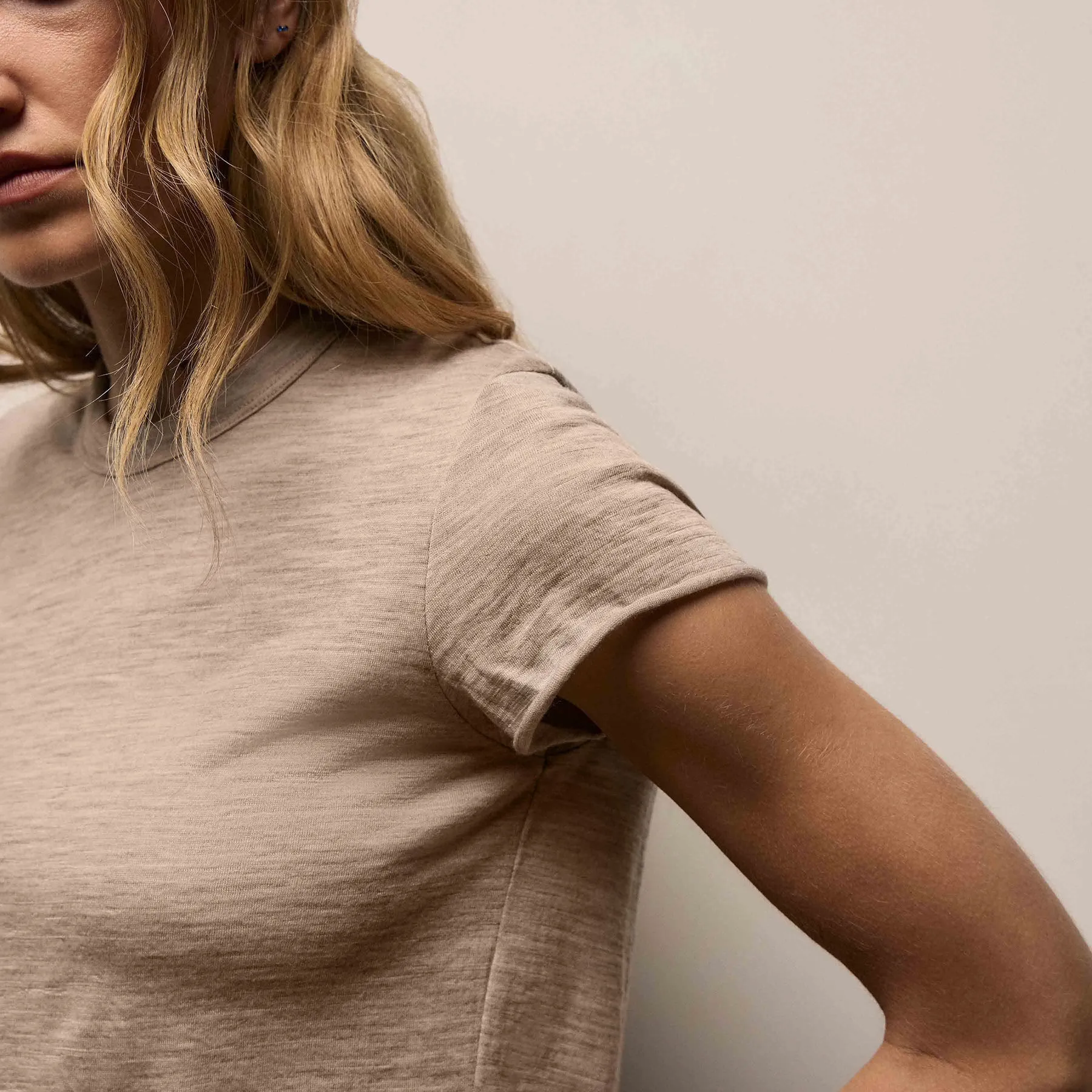 Wool Jersey Lounge Tee - Soft Beige sold by James Perse product image thumbnail 2