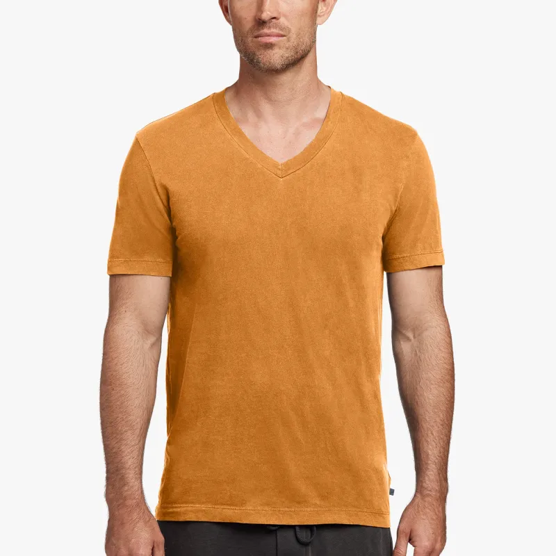 Short Sleeve V Neck - Citrine Pigment sold by James Perse