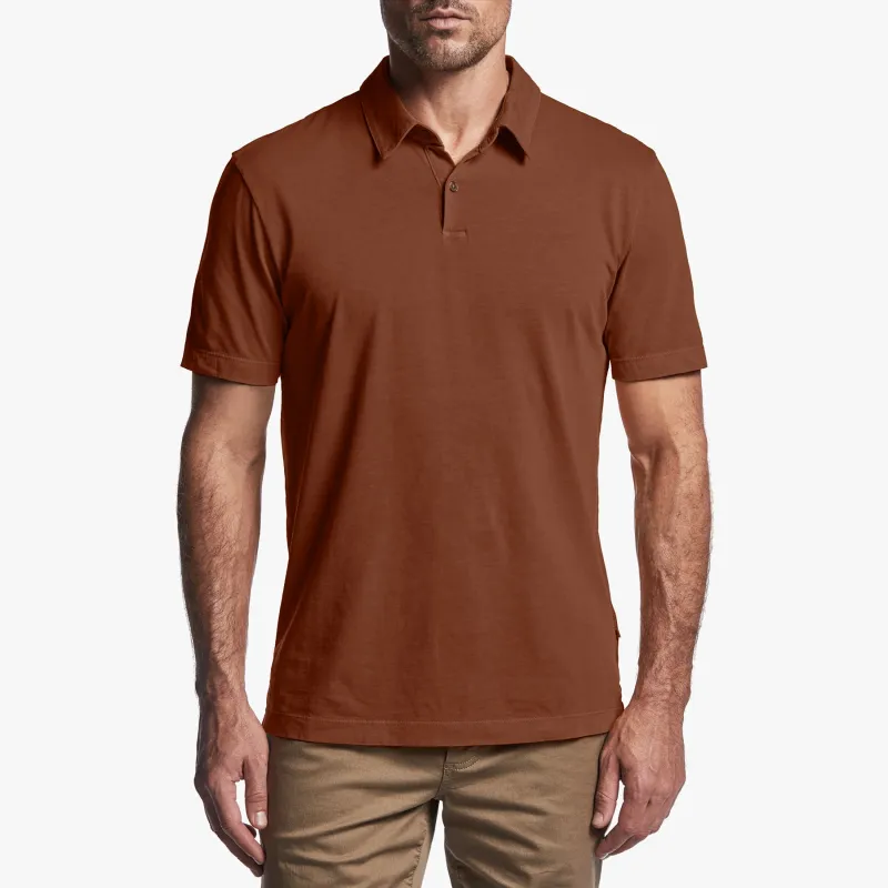 Sueded Jersey Polo - Burnt Soil sold by James Perse