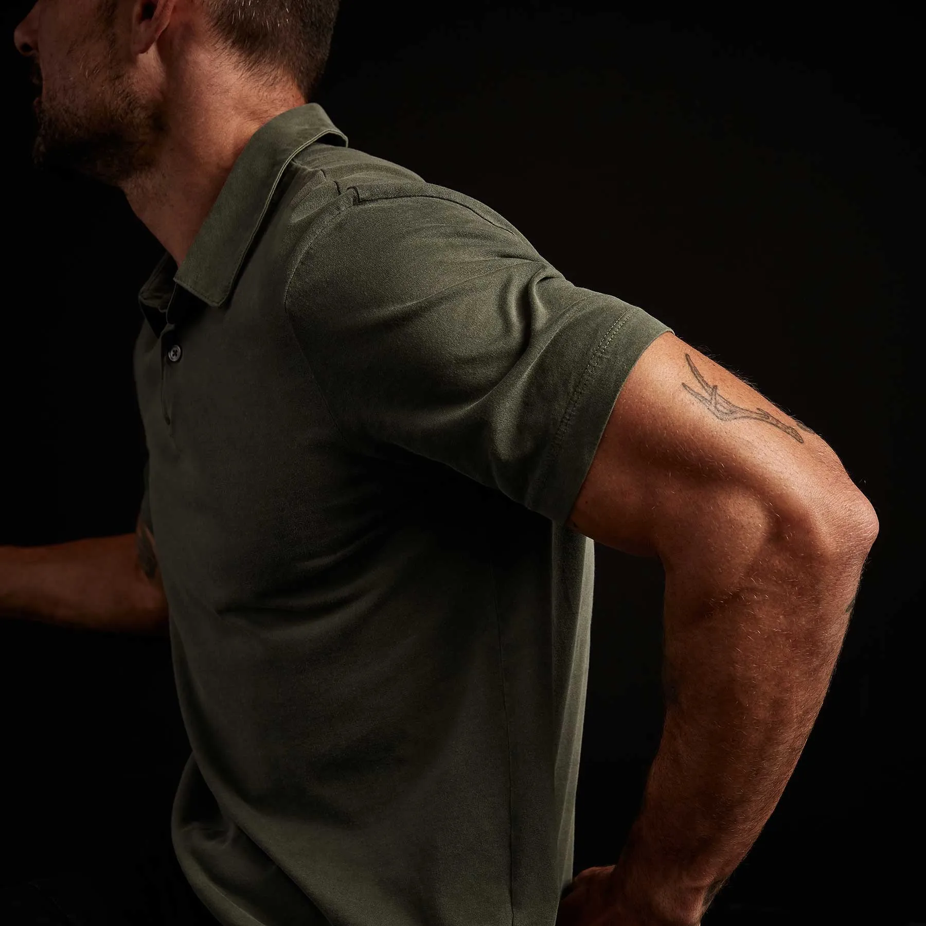 Sueded Jersey Polo - Marsh Pigment sold by James Perse