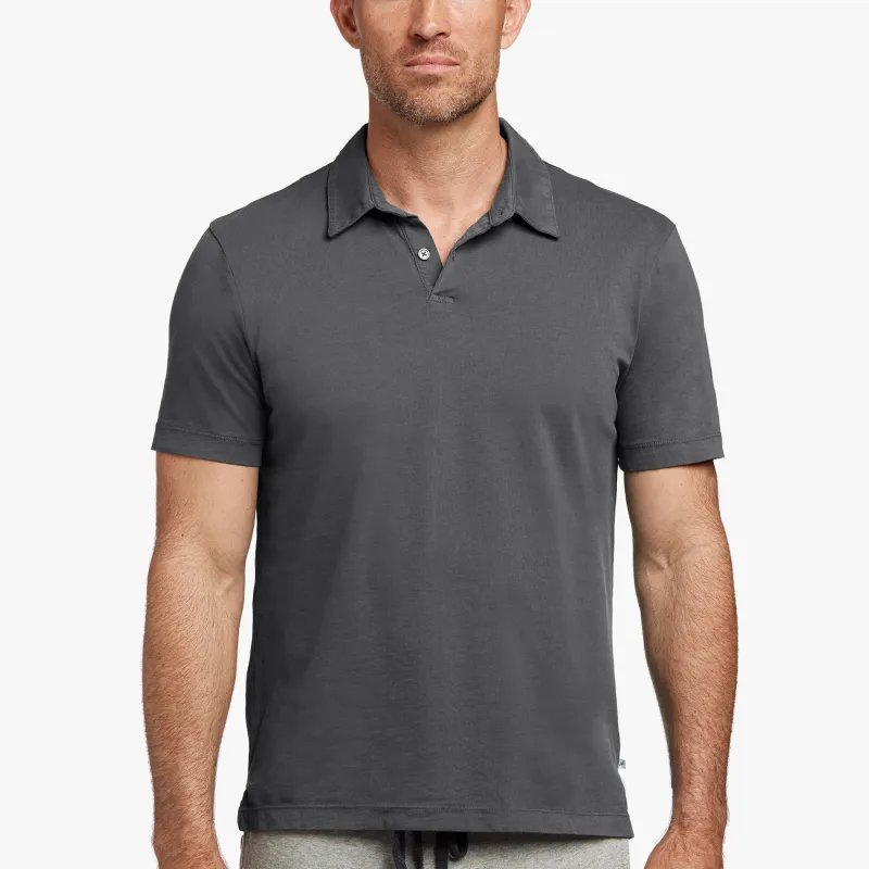 Sueded Jersey Polo - Gravel Pigment sold by James Perse