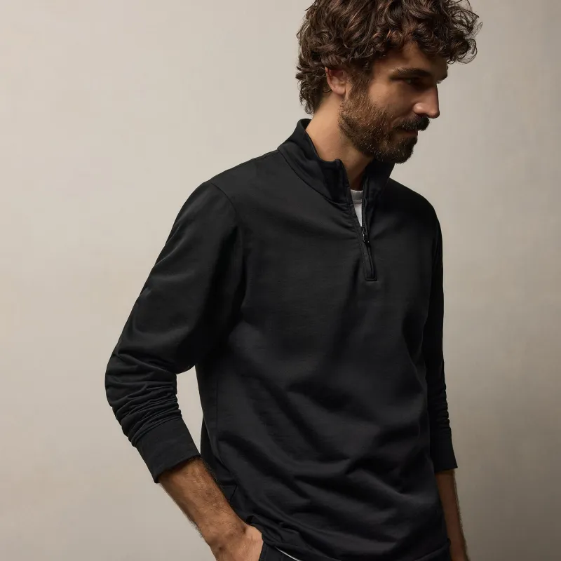 Fine French Terry Half Zip - Black sold by James Perse