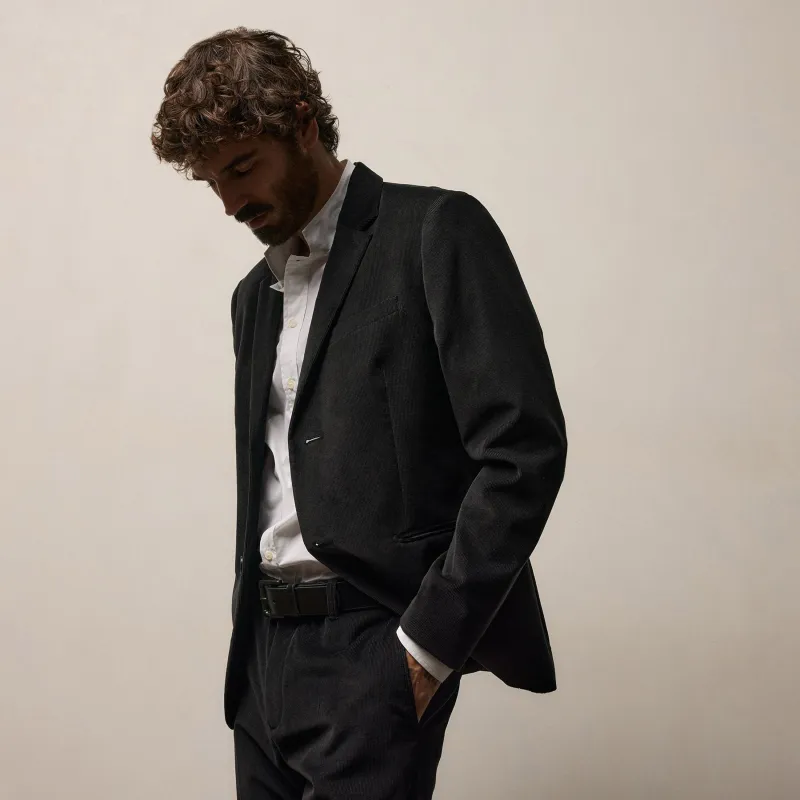 Cotton Cashmere Corduroy Suit Jacket - Black sold by James Perse