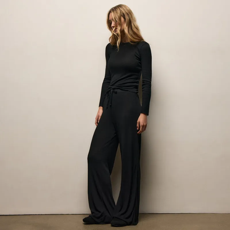 Wool Rib Lounge Pant - Black made by James Perse